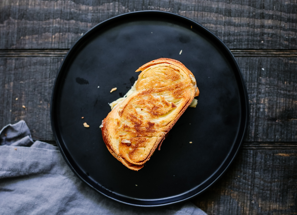 Roasted Tomato and Red Pepper Soup with Garlic Challah Grilled Cheese — Feast & Fable