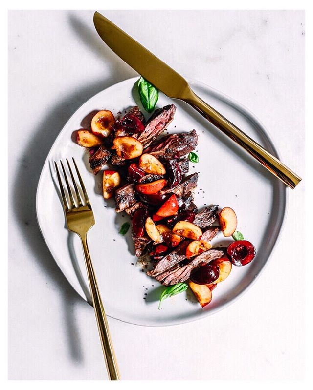 At my house, summer dinners are nice and relaxed. I follow a simple equation really, grilled protein + a seasonal vegetable or two, infused with fresh peaches, cherries and summer herbs where I can. In the morning I&rsquo;ll throw together a quick ma