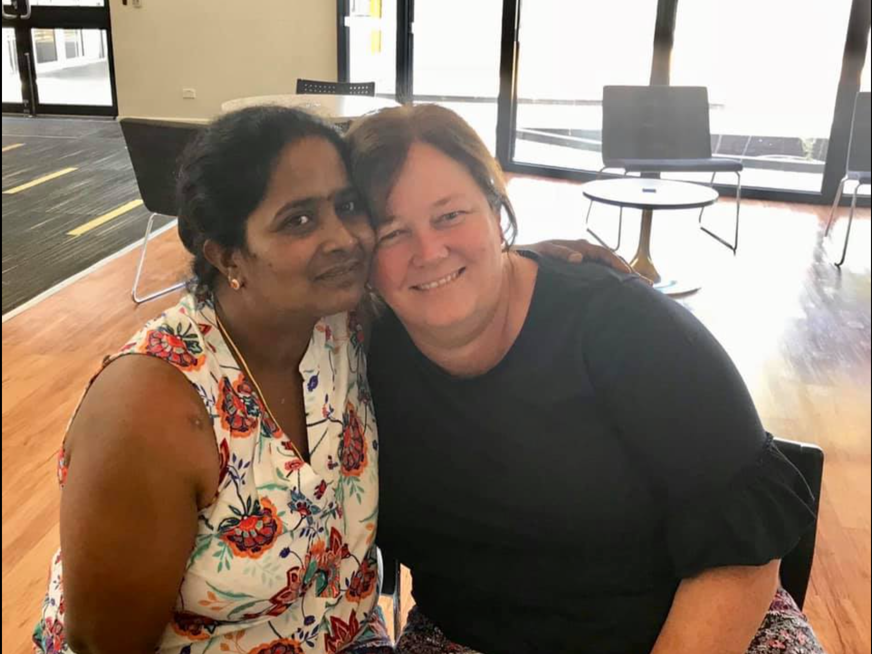    “Border Force removed our friends, Priya and Nades, and their two Australian-born daughters from their home… Our town loved this little family and we want them — we want them to come home.”    —  Marie Austin  Image: Marie and Priya  