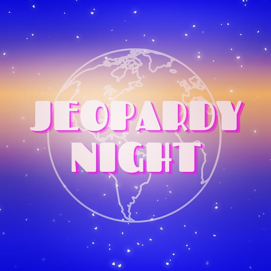 Tomorrow Wednesday, May 26th - be here for Jeopardy Night! 

Fellowship Hall | 6:00 PM - 7:30 PM

We hope to see you there, and bring your trivia A game!!