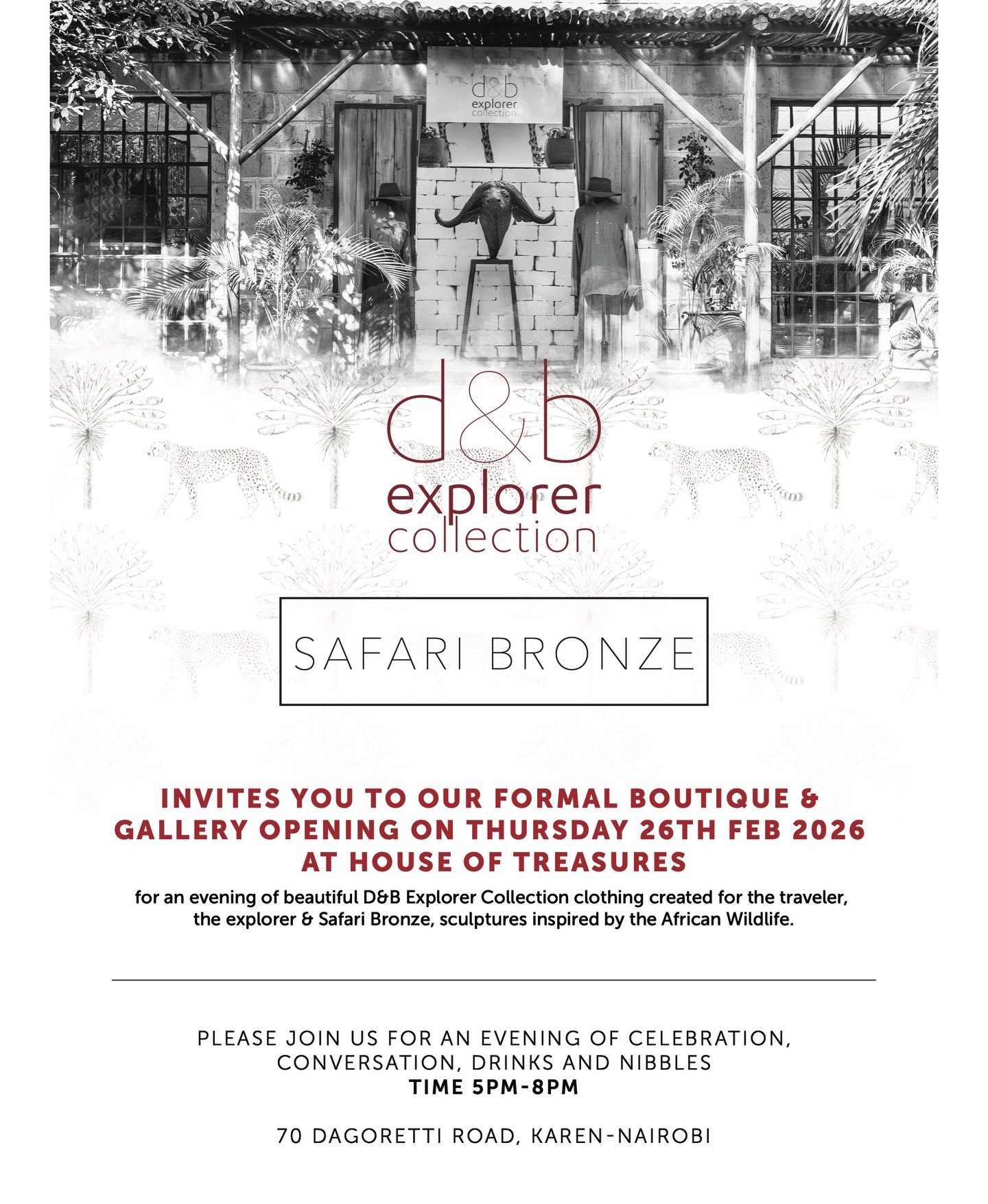 If you are in and around the Nairobi area tomorrow (Thursday, 26 February 2026), come and join us for our formal opening! We would love to see you at our stunning boutique &amp; gallery in Karen, Nairobi. 

Location: &ldquo;House of Treasures&rdquo; 