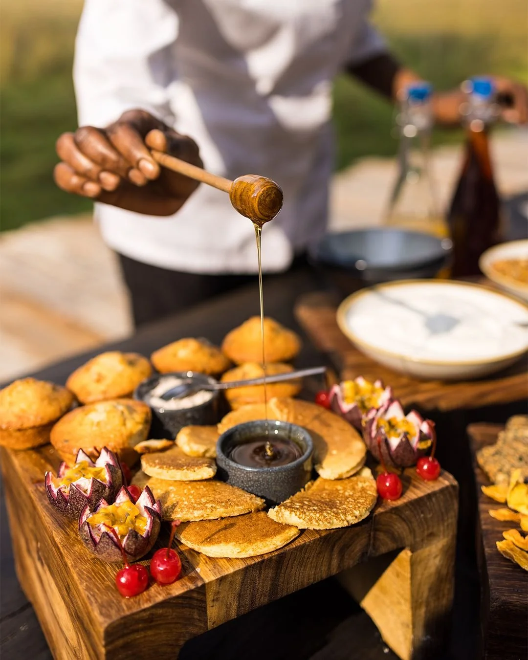 Platters of fresh fruit, handmade pastries, and the kind of serenity that only the Okavango Delta can offer. At Duba Plains Camp, the first meal of the day is worth savouring  as the landscape slowly comes to life around you.

📍 Duba Plains Camp, Bo
