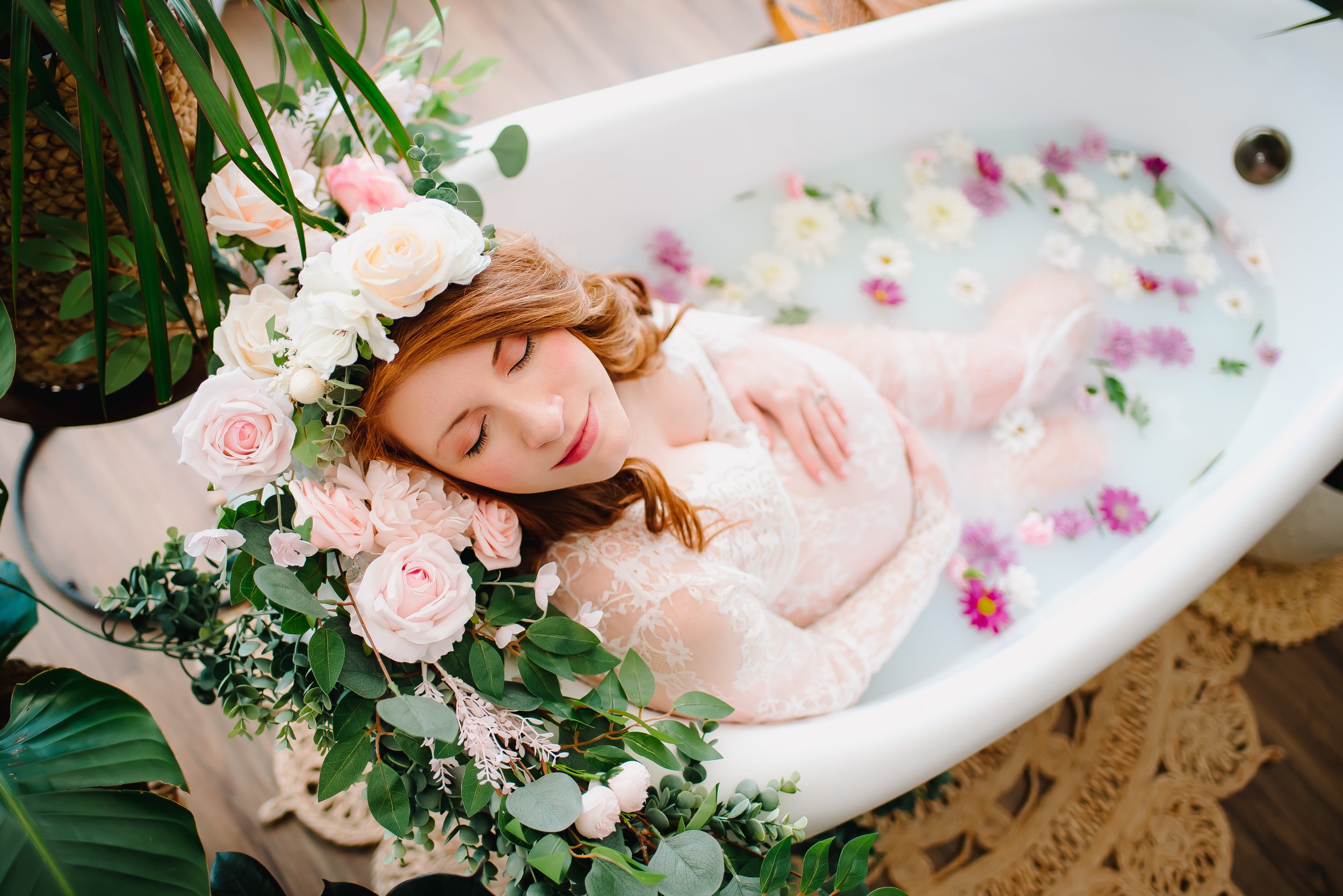 Studio Milkbath Maternity Session Photoshoot | Dallas, Flower Mound, Frisco, Denton, TX Photographer
