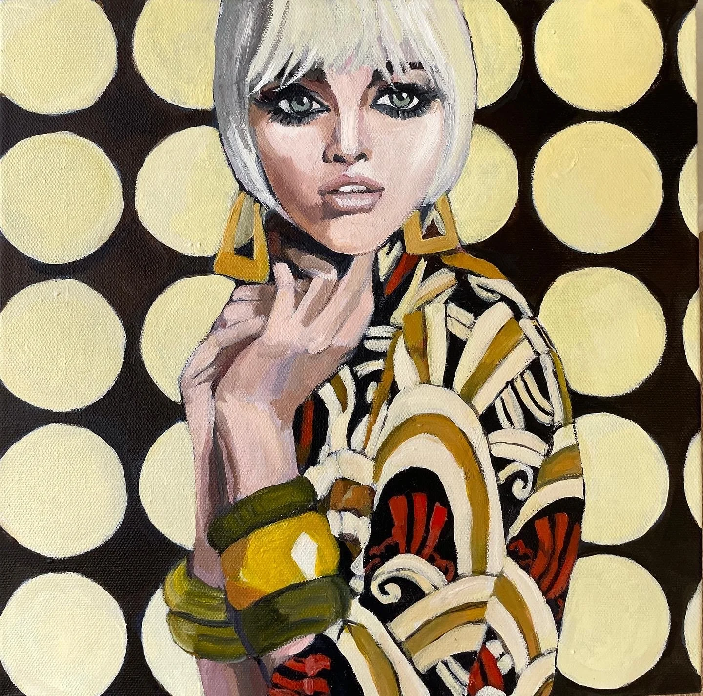  acrylic and oil on canvas, 12 x 12 in.  contact for pricing 