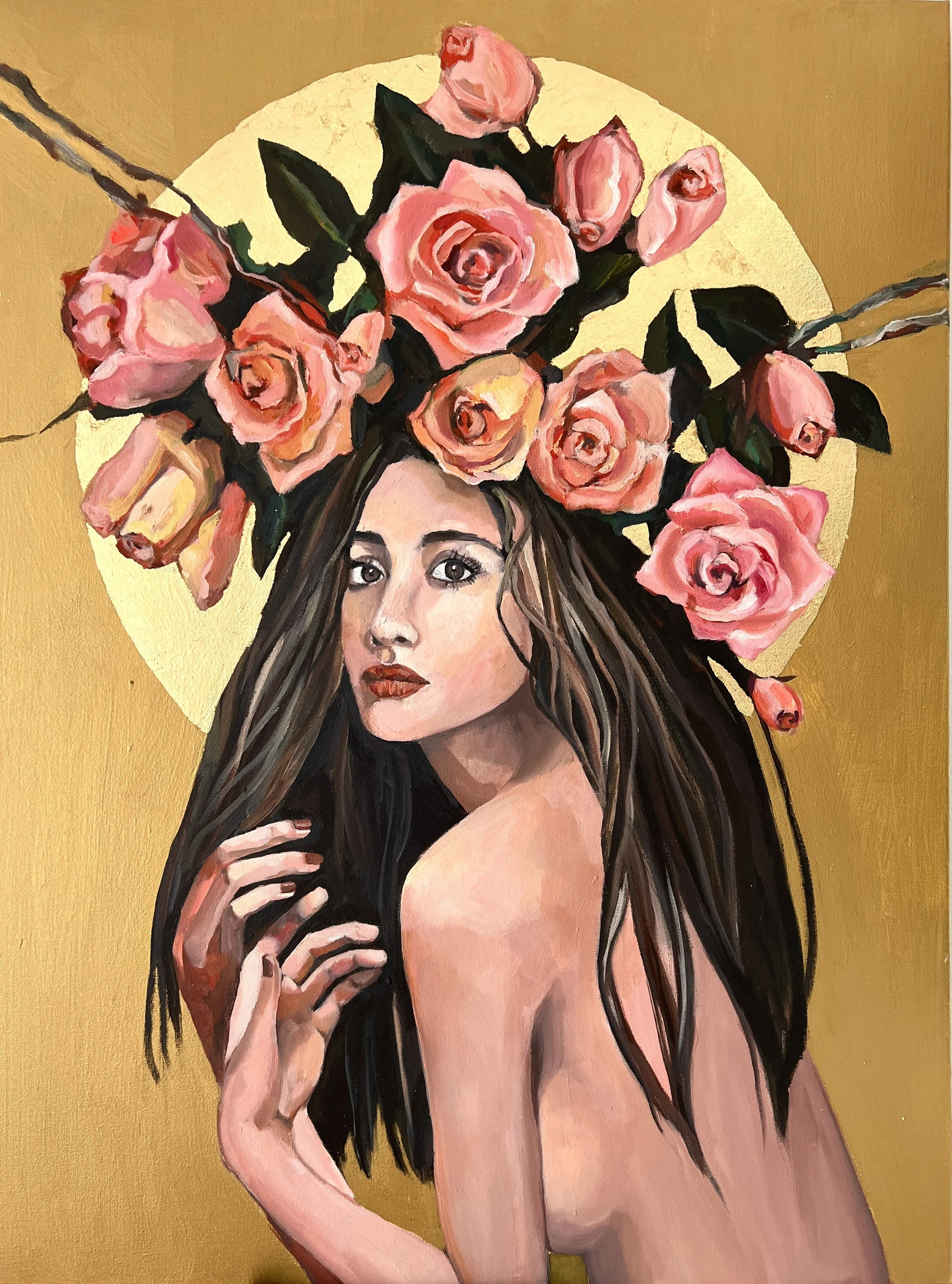  acrylic, oil and gold leaf, 30 x 40   PRIVATE COLLECTION  