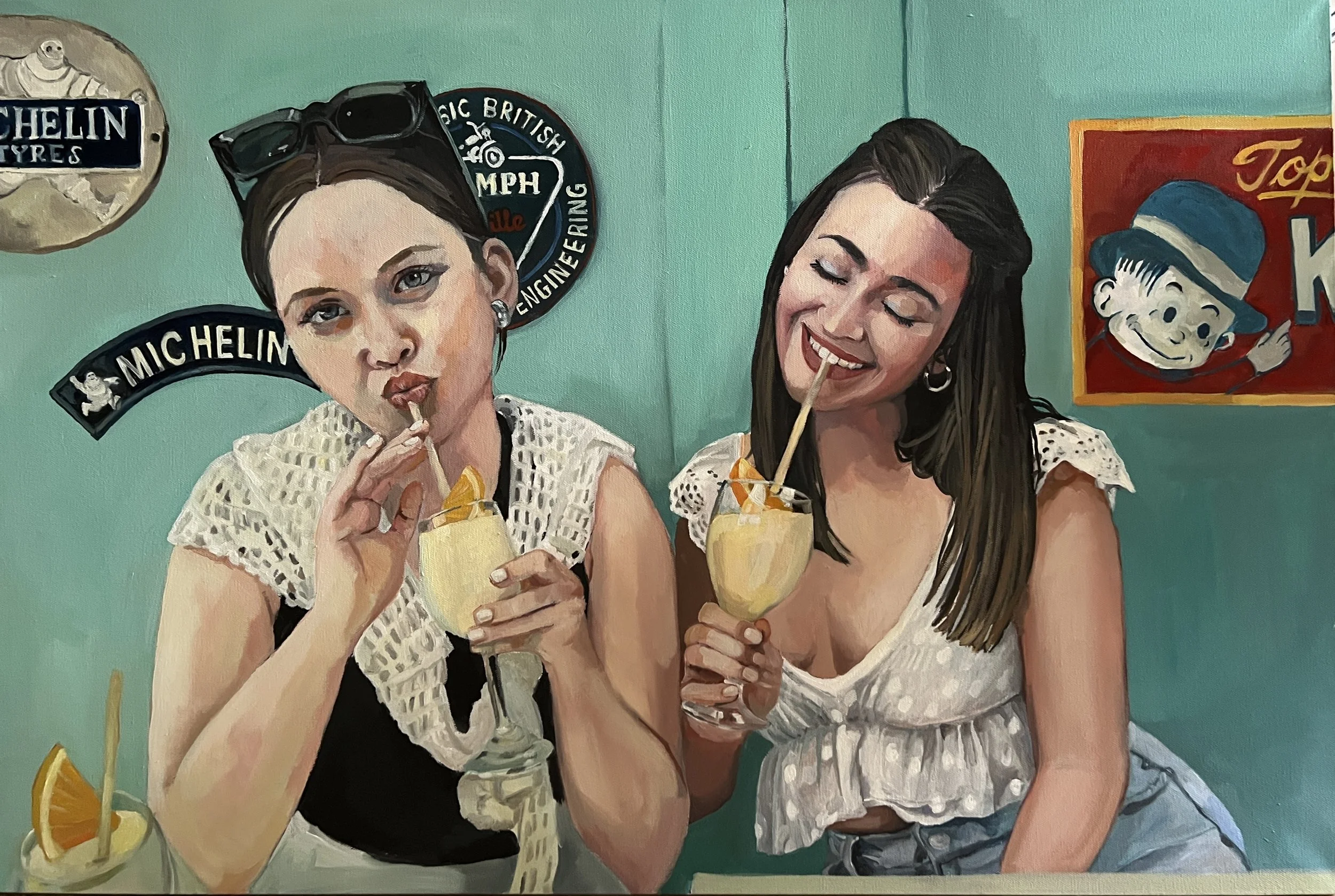 acrylic and oil on canvas, 24 x 36 in.