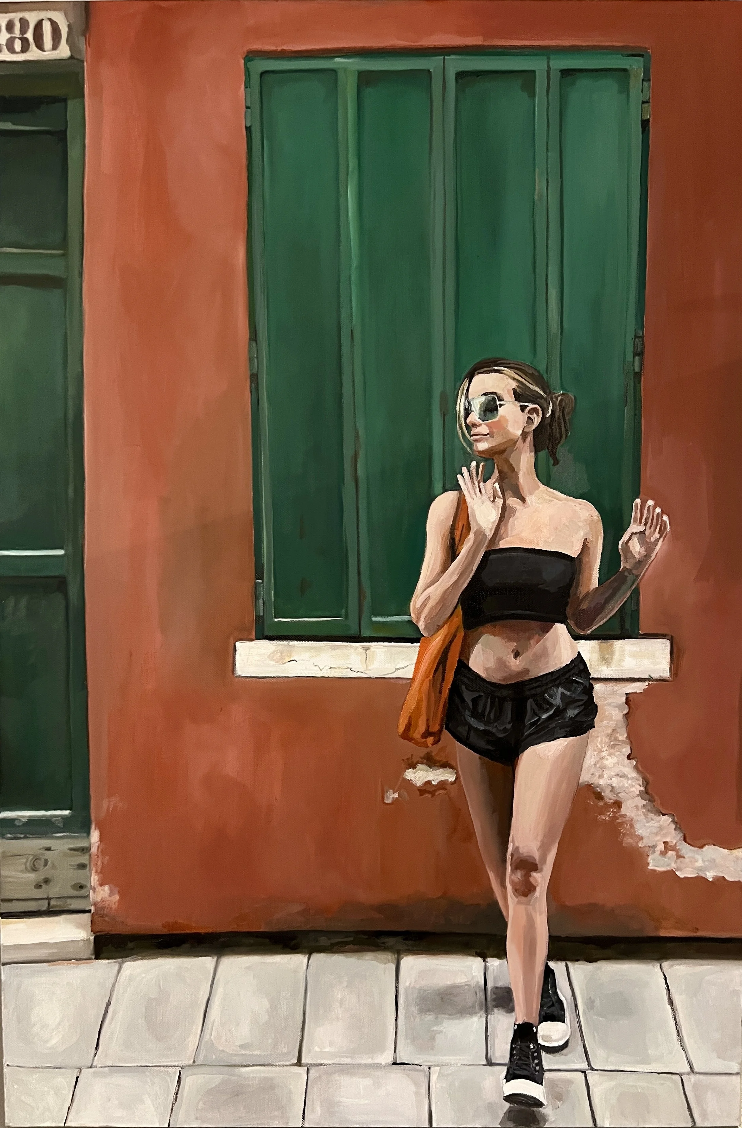 acrylic and oil on canvas, 24 x 36 in.