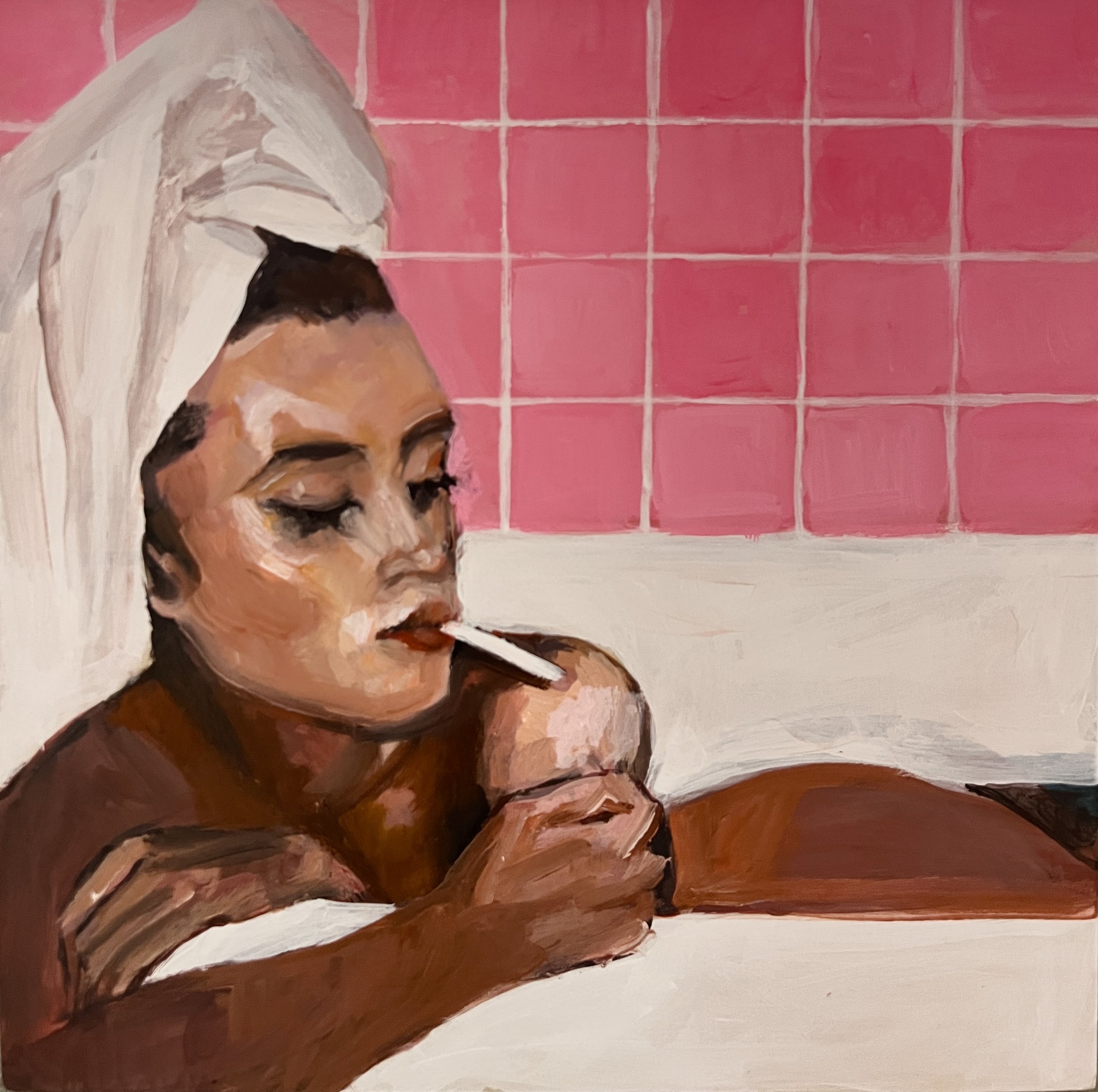  acrylic on wood, 10 × 10 in.  