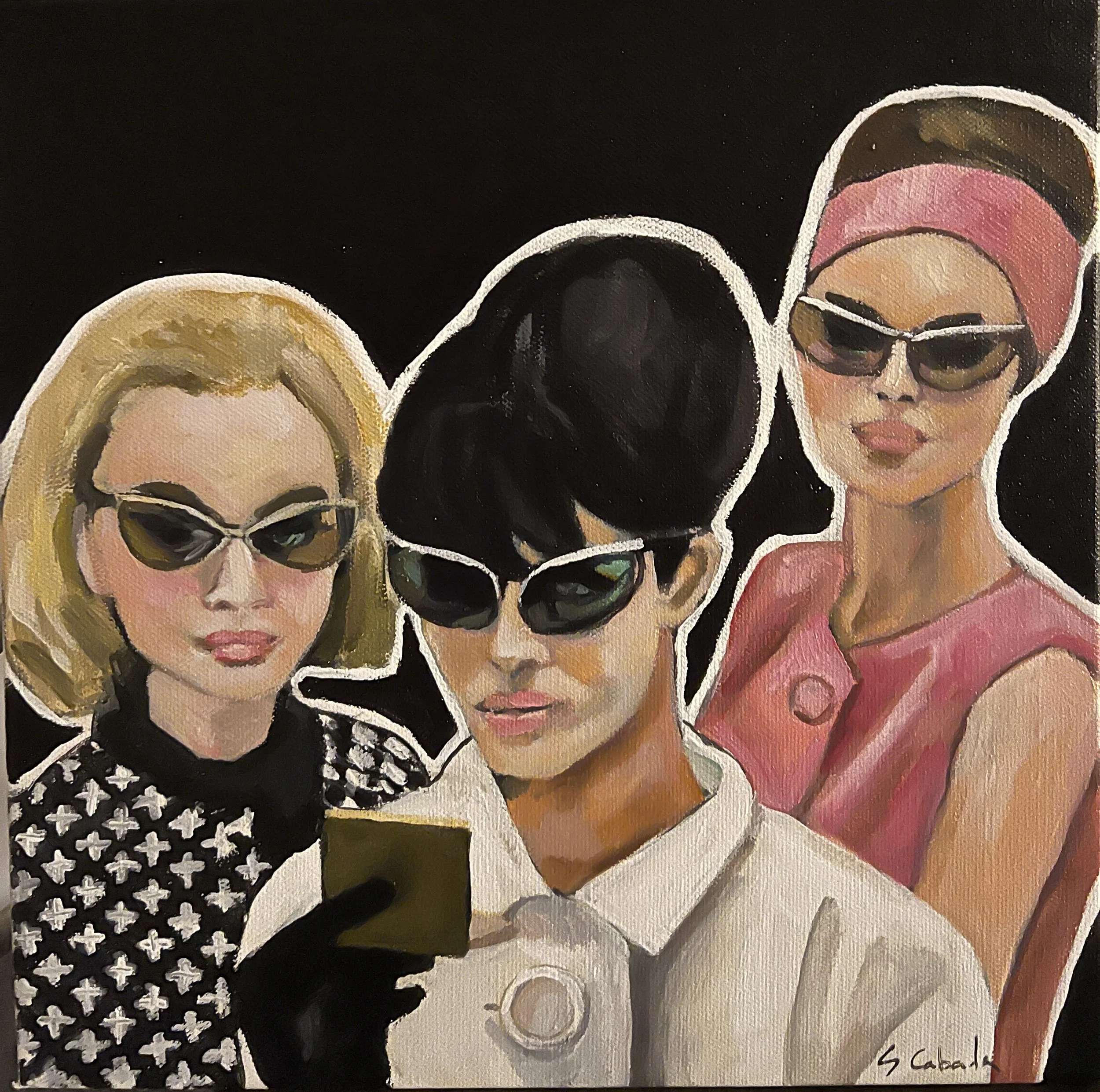  acrylic and oil on canvas, 12 × 12 in.  