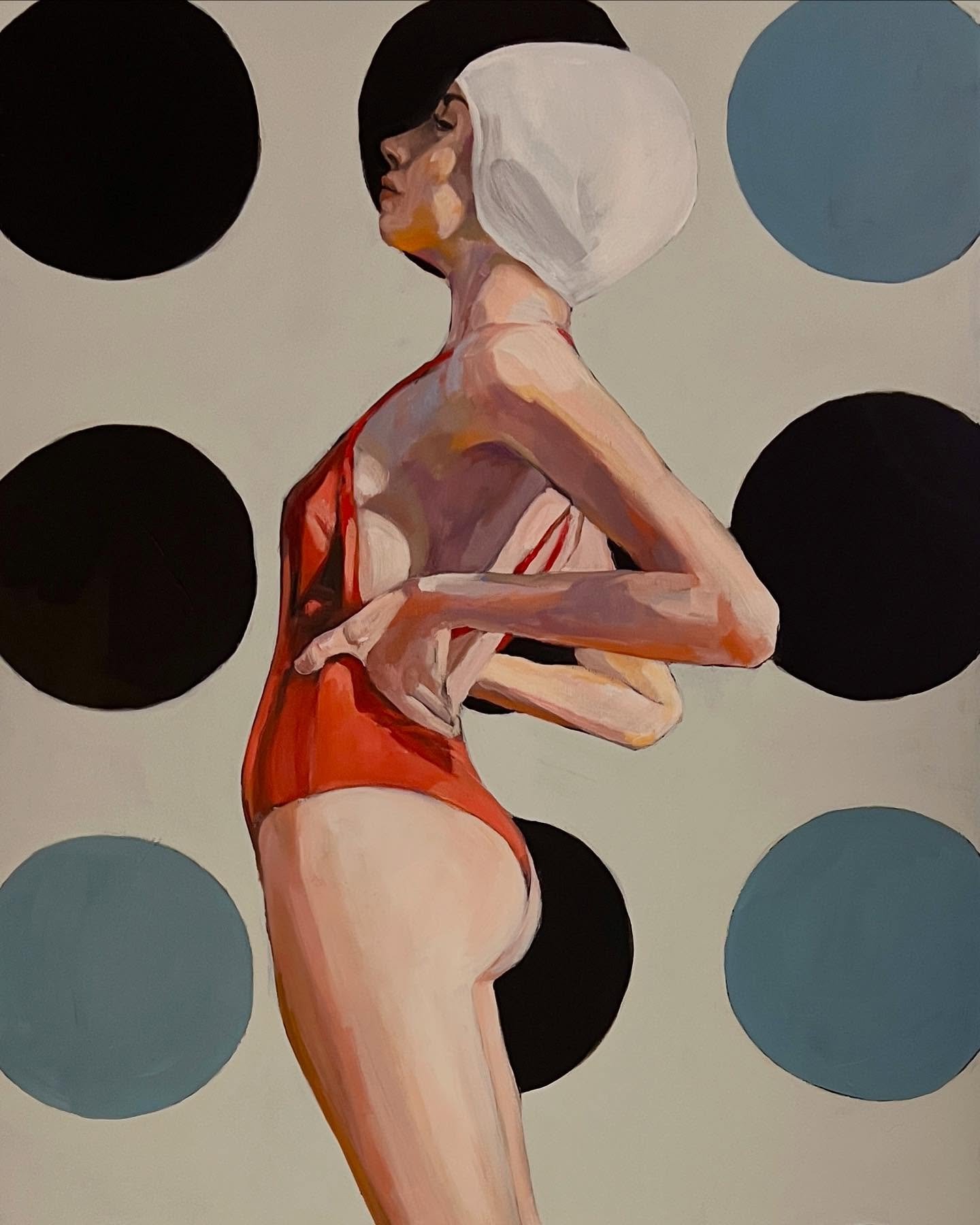 &ldquo;Morning Swim&rdquo; sold🔴

#morningswim #newwork #soldart #acrylicpainting #oiloncanvaspainting #morningstretch #swimcap #redswimsuit&hearts;️ #retrovibes #vintagestyle #cabadacontemporary #sabrinacabadaart #figurativeart #artistsoninstagram 