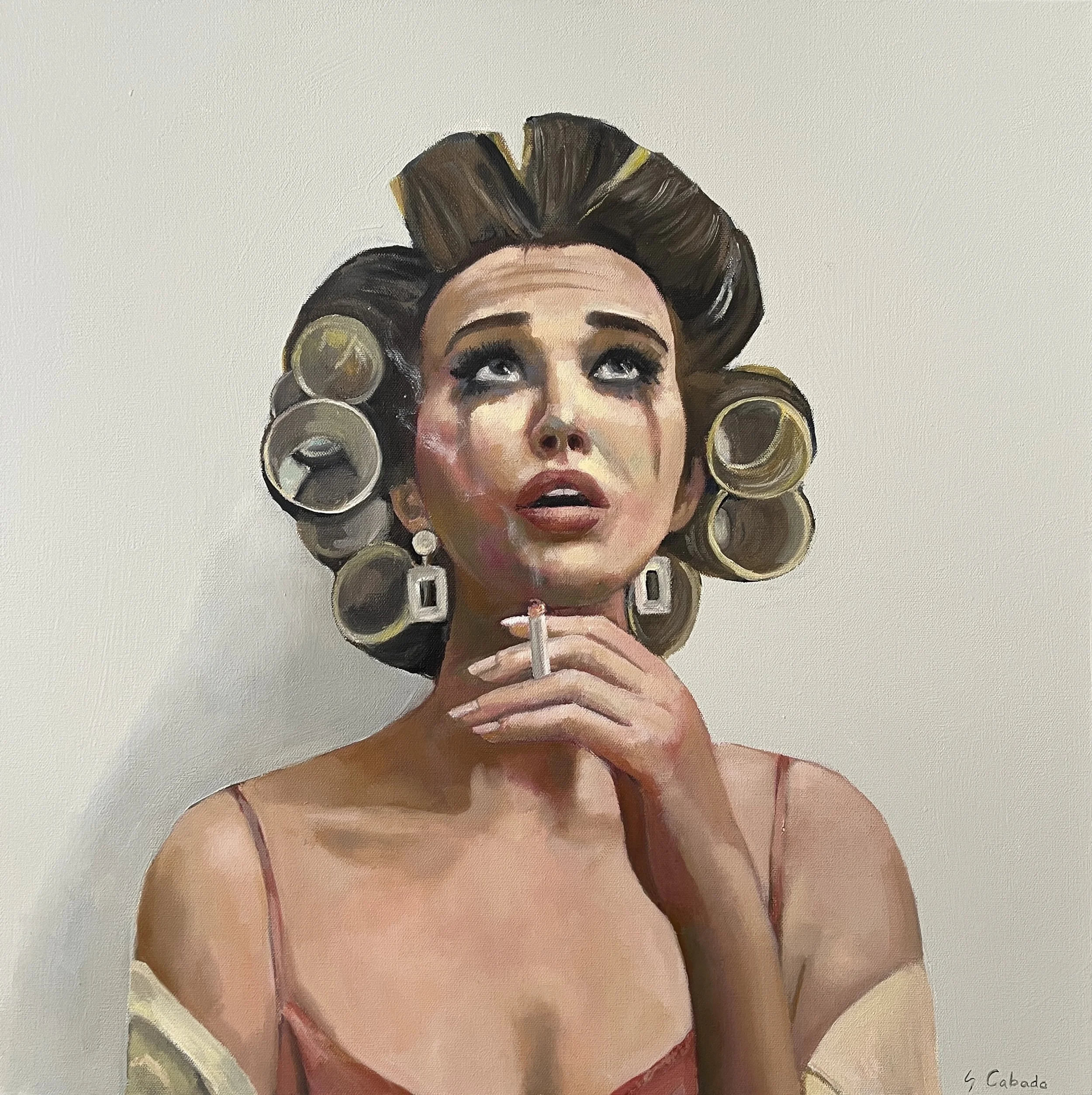 acrylic/oil on canvas, 24 × 24 in.
