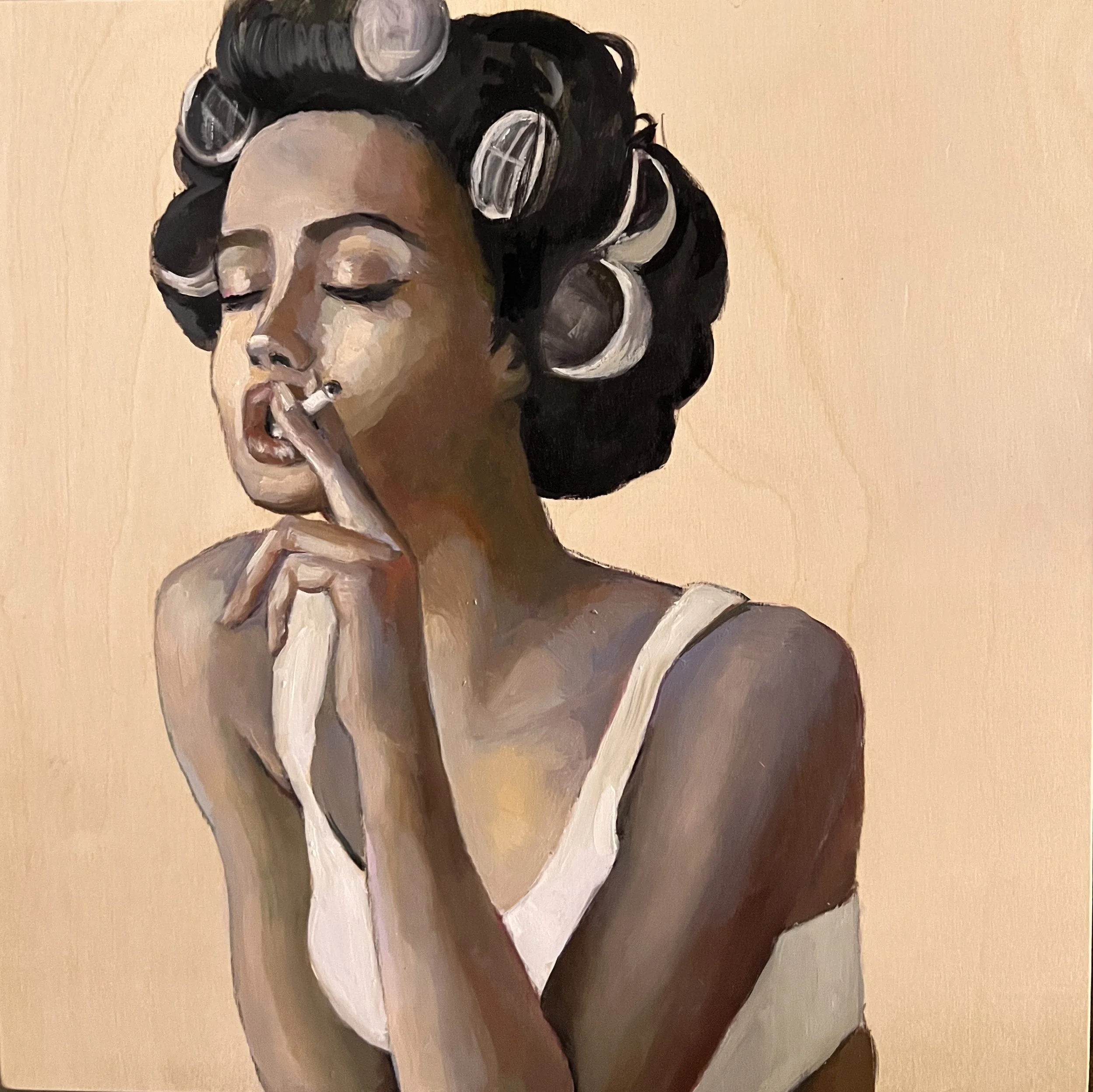  acrylic/oil on wood panel, 12 × 12 in. 