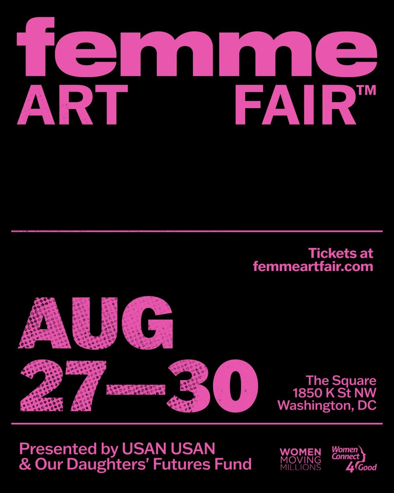 @femmeartfair is not a movement. It&rsquo;s a market correction. Join me and 100+ women artists at the only&nbsp;contemporary art fair that puts women at the center &mdash; as artists, leaders, and economic forces.&nbsp;

📍FEMME Art Fair
August 27 -