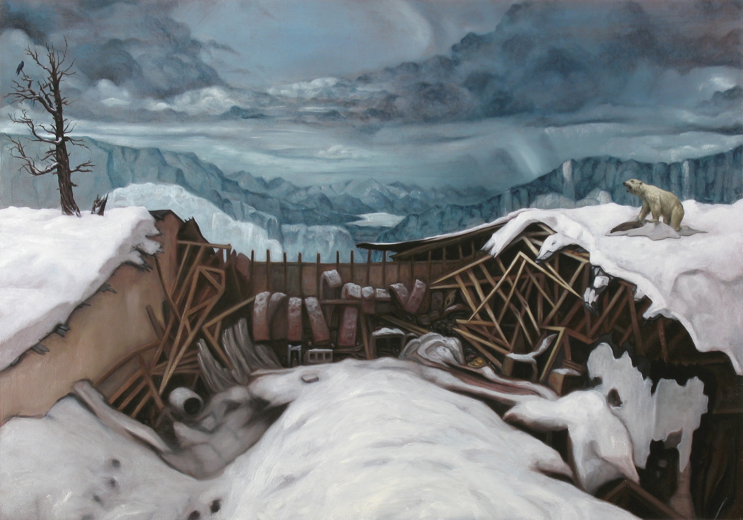 Snowfall, Oil on wood panel, 70x100cm, 2011