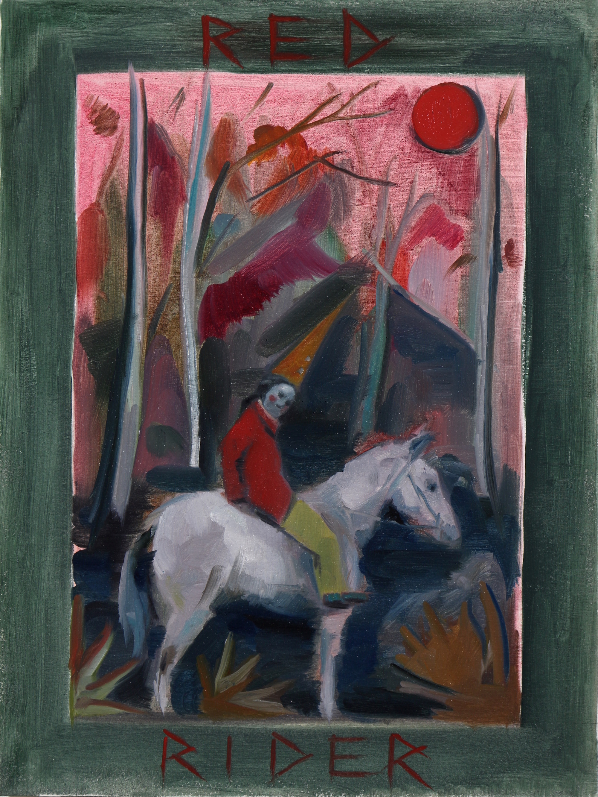 Red Rider, Oil on paper, 41x31cm, 2016