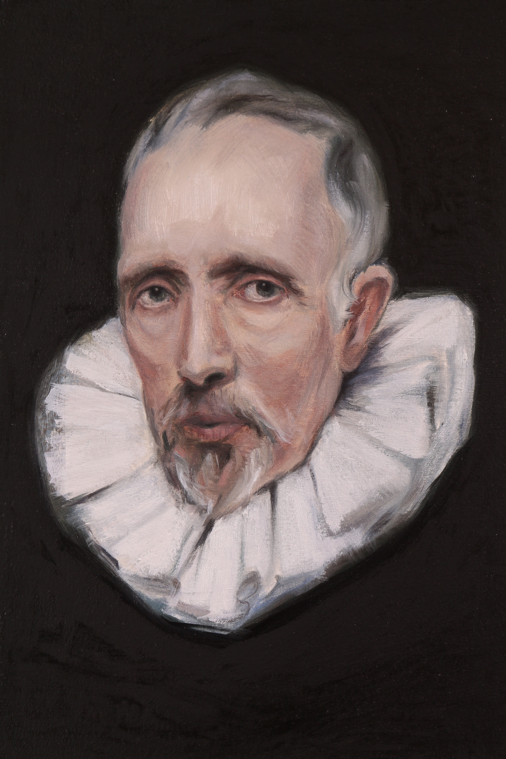 Portrait of a Man (after Van Dyck), Oil on paper, 29x19cm, 2017