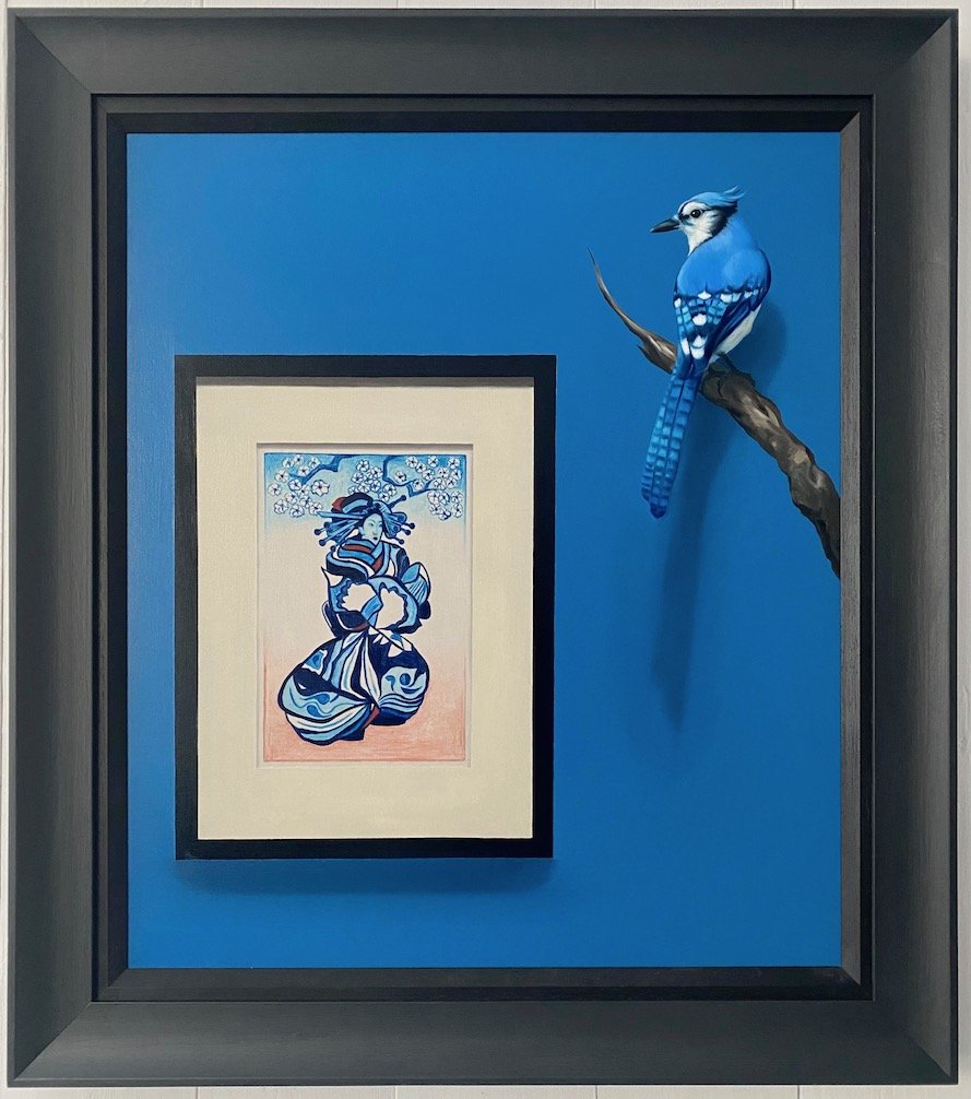   The Blue Courtesan, oil on canvas, 70 x 60cm, 86 x 77cm (framed), 2021  