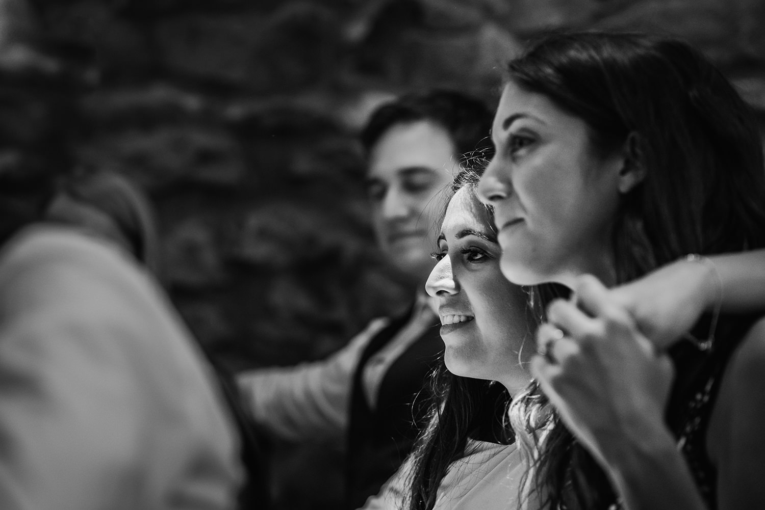 black and white photo of friends