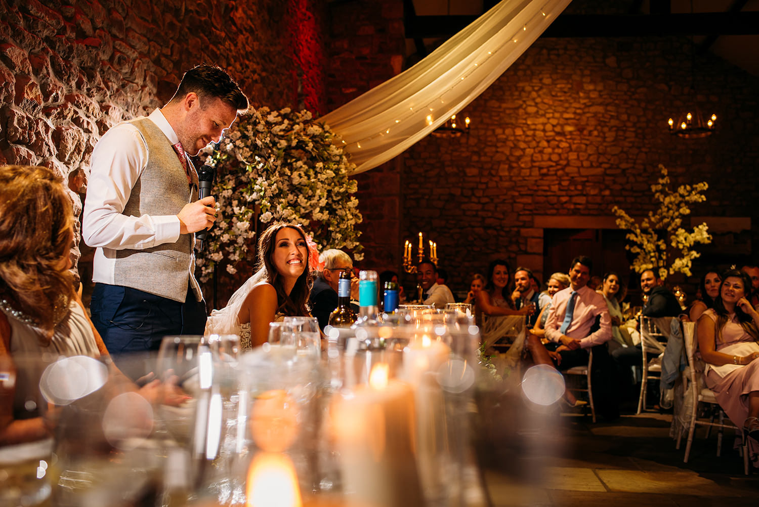 colour photo of grooms speech