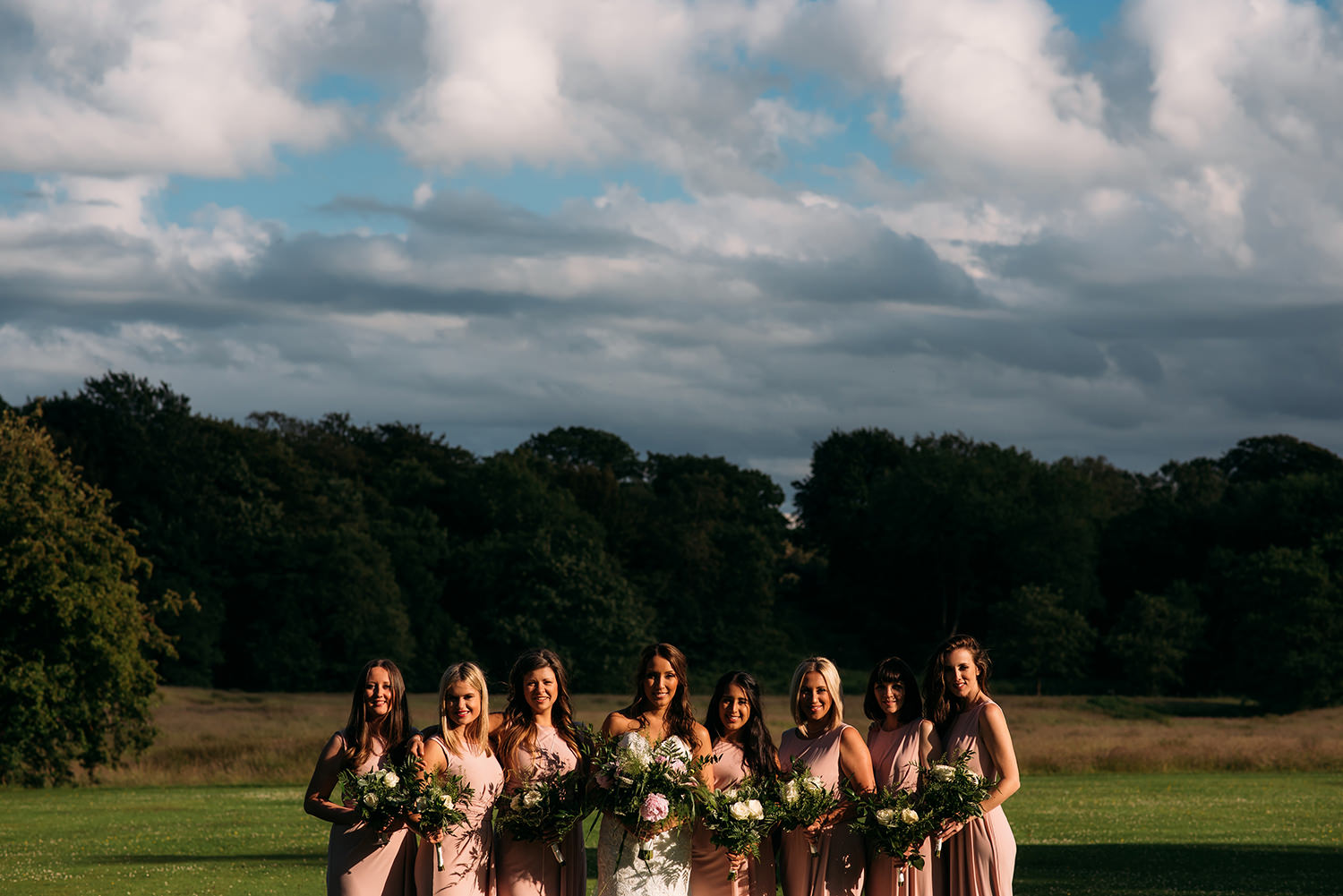 colour photo, bride and bridesmaids