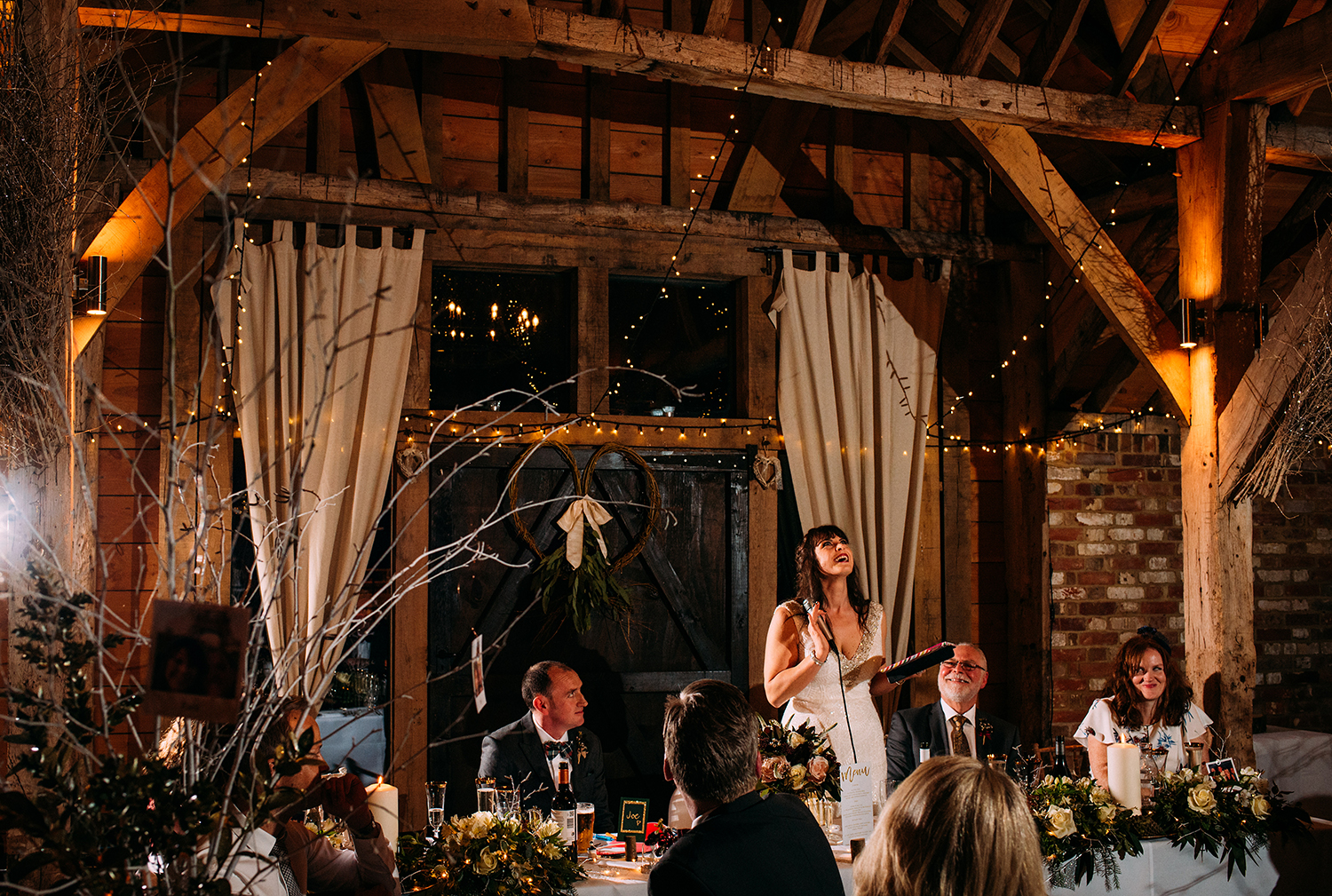 bride emotional during her speech