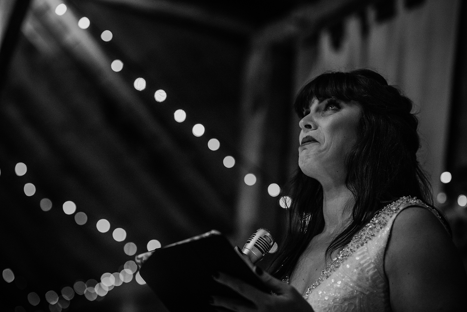 BW photo - emotional bride