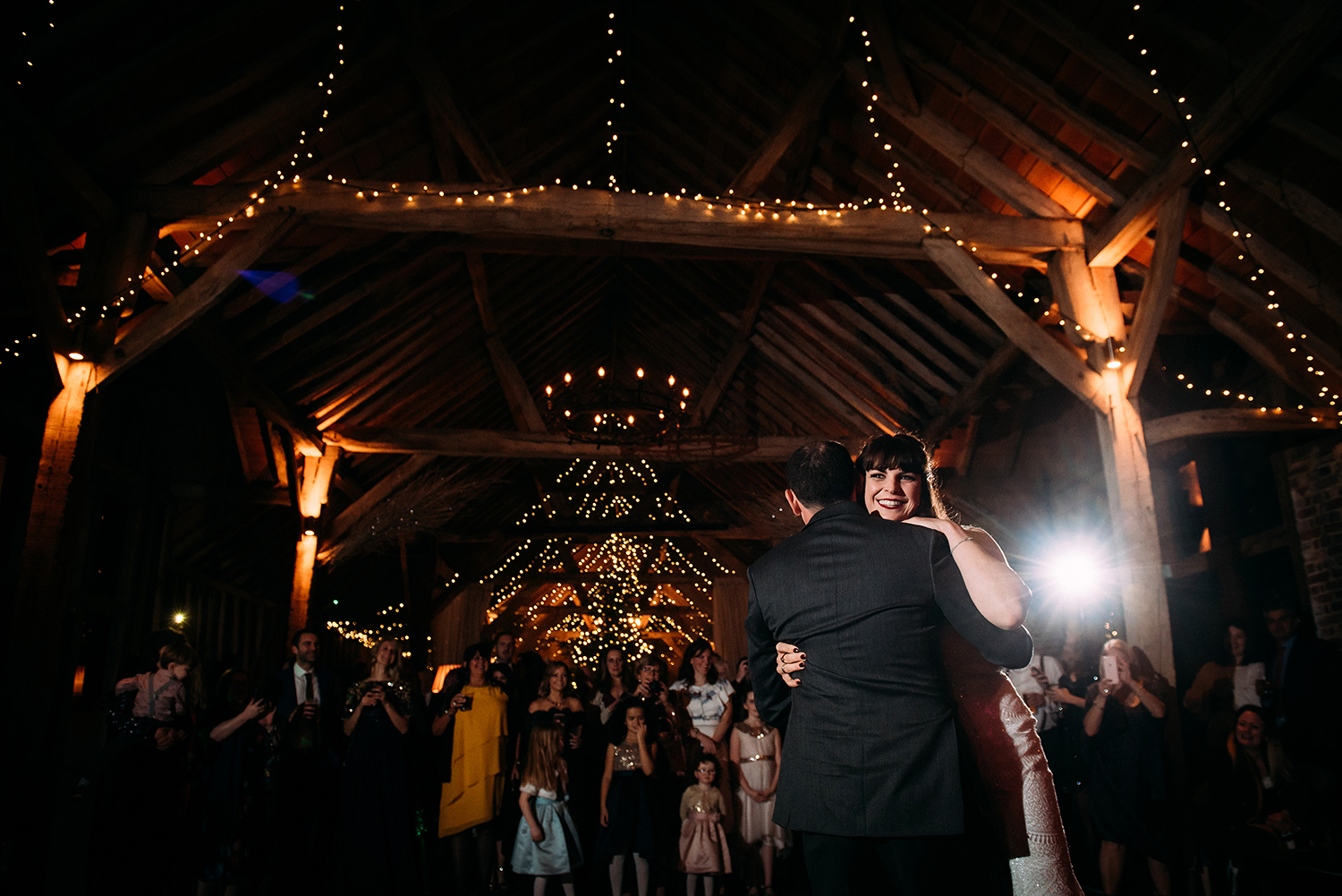 bride smiles during first dance
