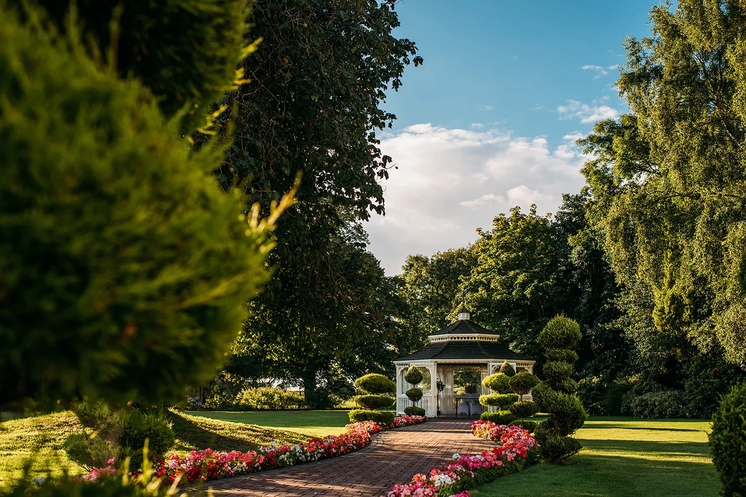 scene setter of the gazebo where the wedding will take place