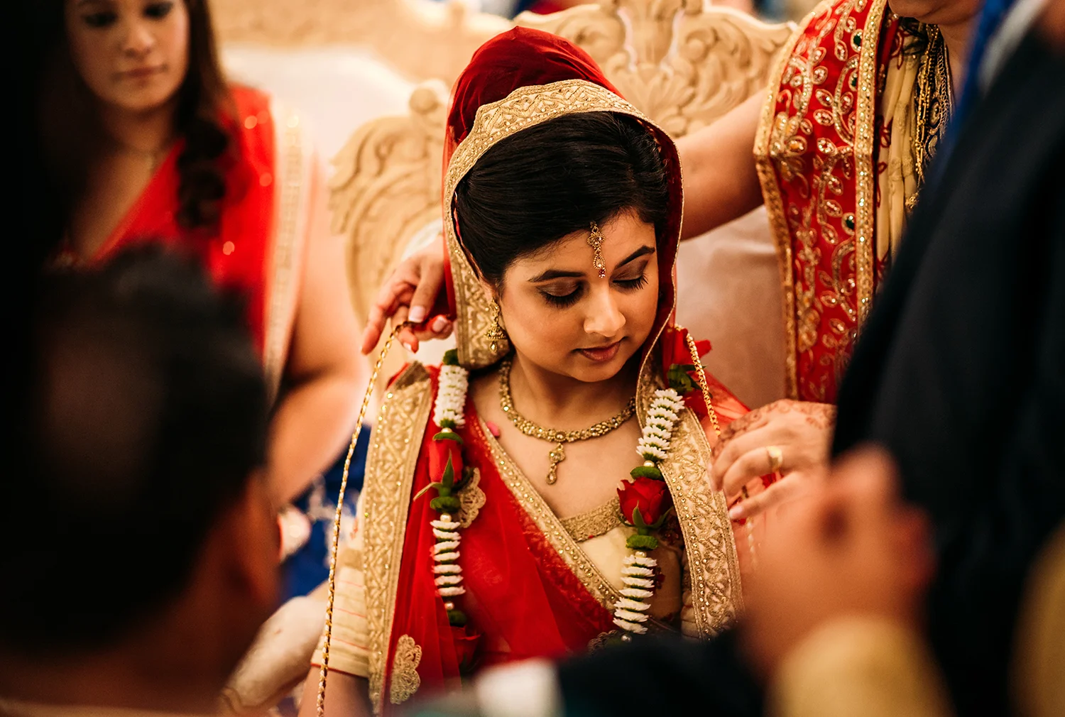 close up of bride