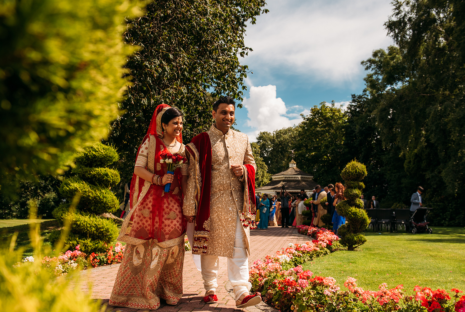  bride and groom leaving ceremony 