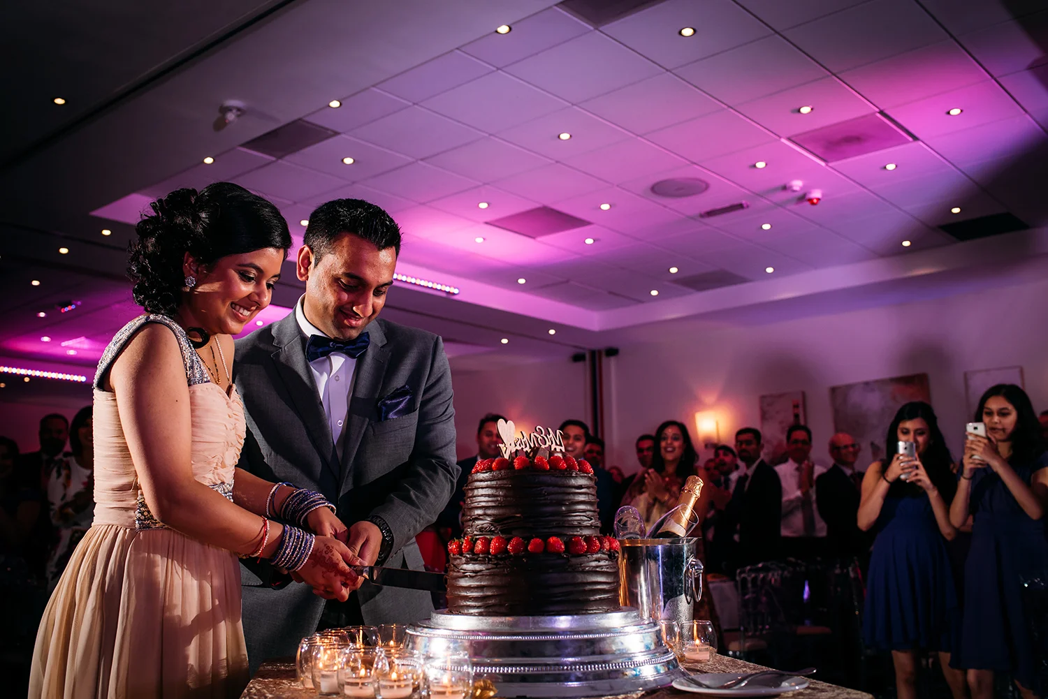 cutting the cake