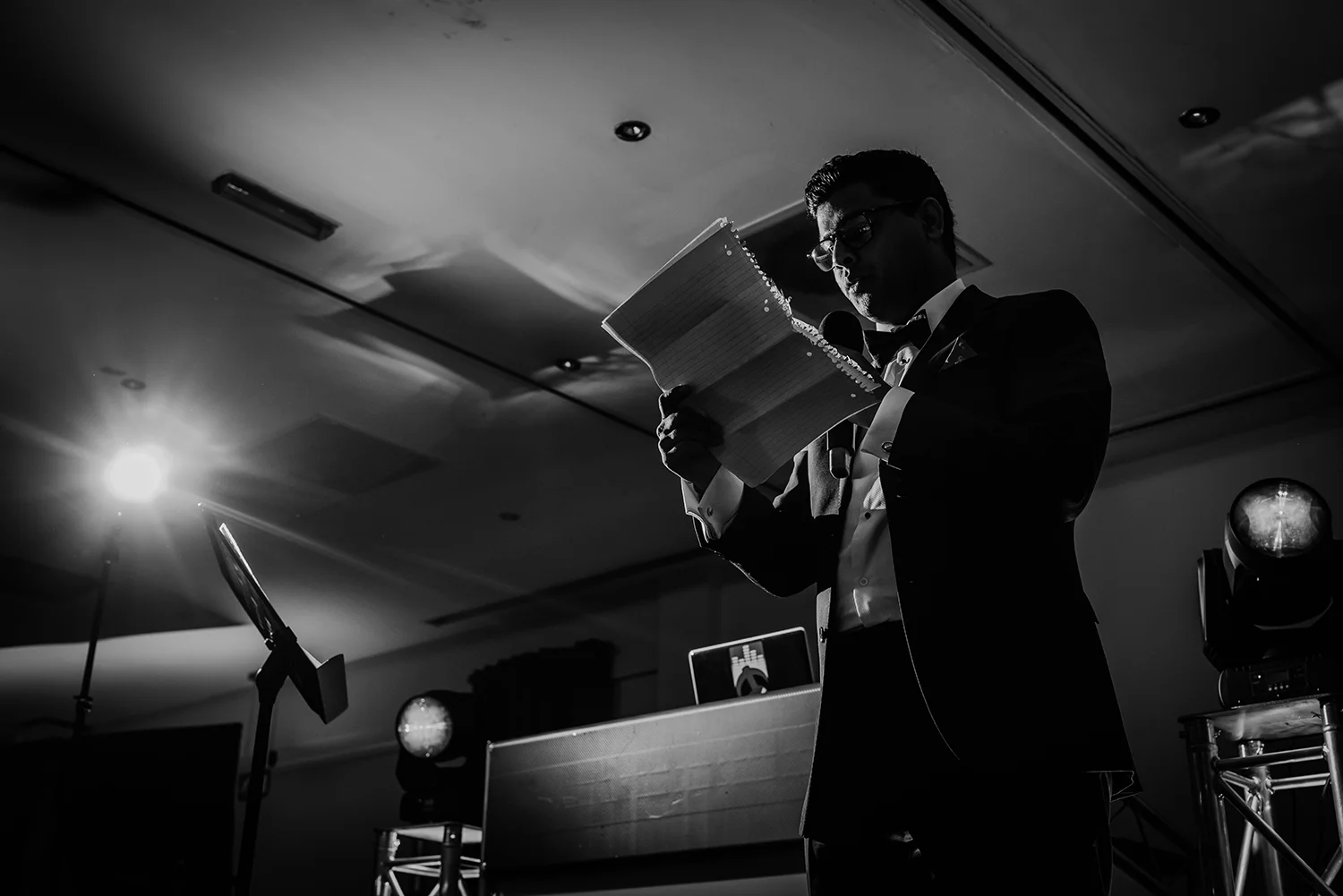 bw photo of speeches