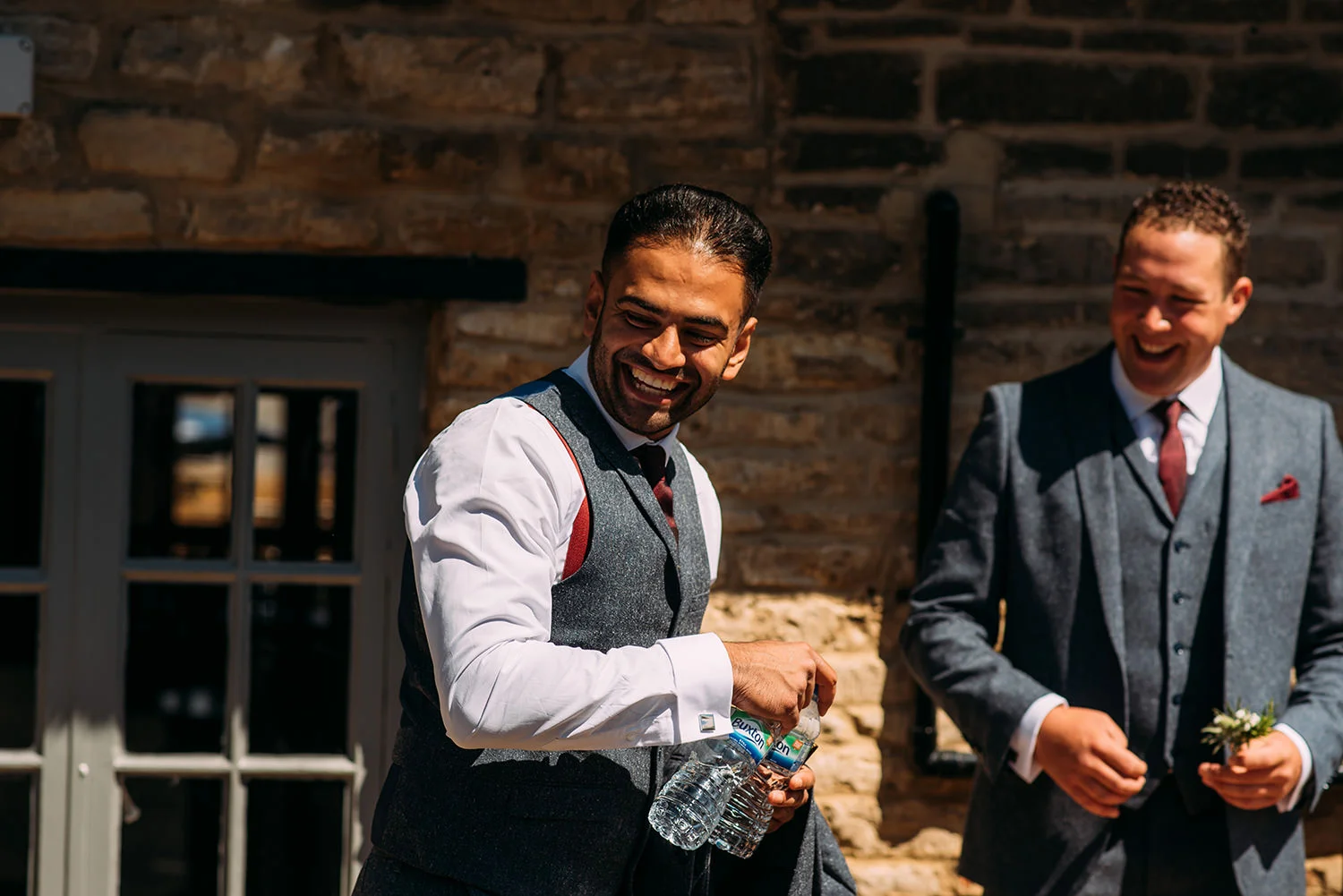 groomsmen laughing