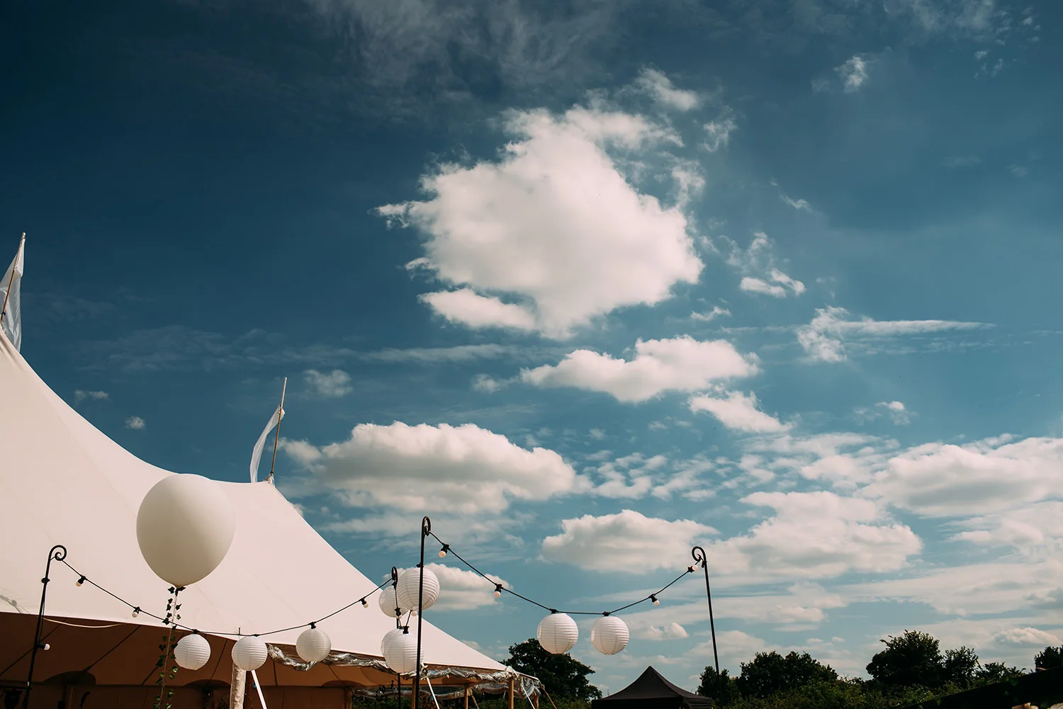 the marquee with blue sky