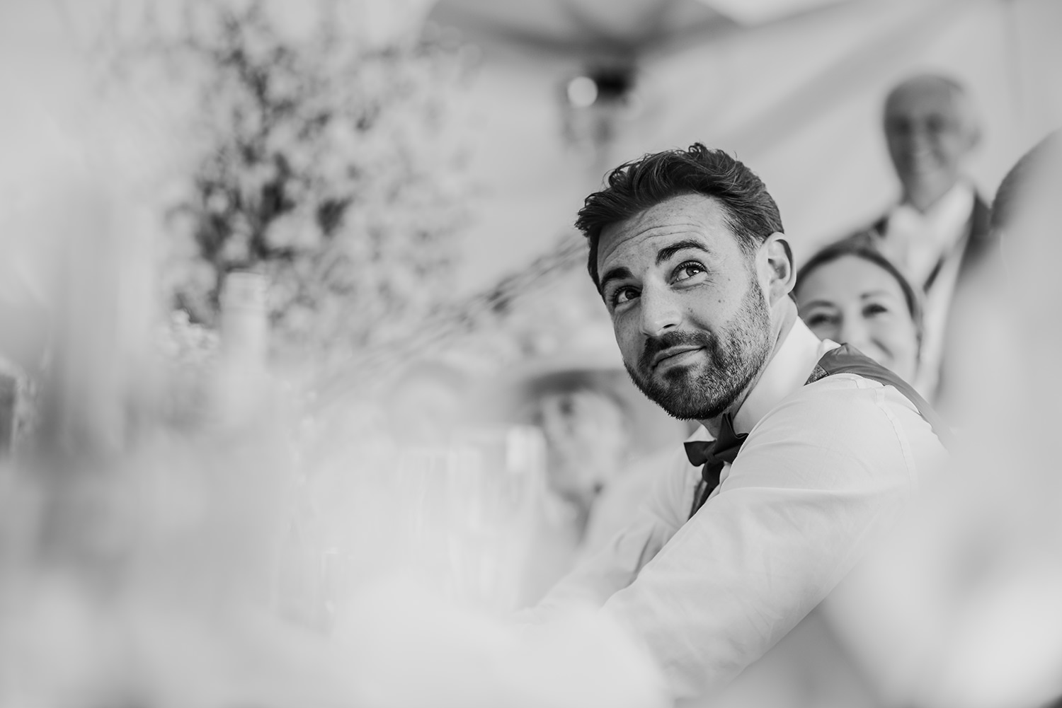  bw photo of the groom 