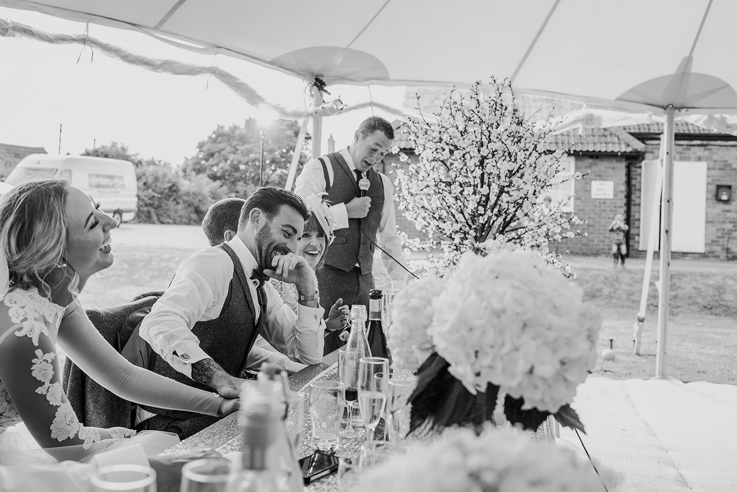  bw wide shot during the bestman speech 