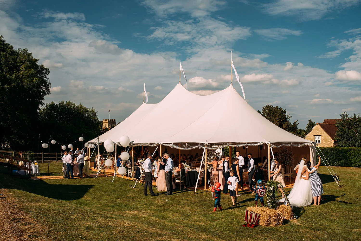 the marquee full of guests