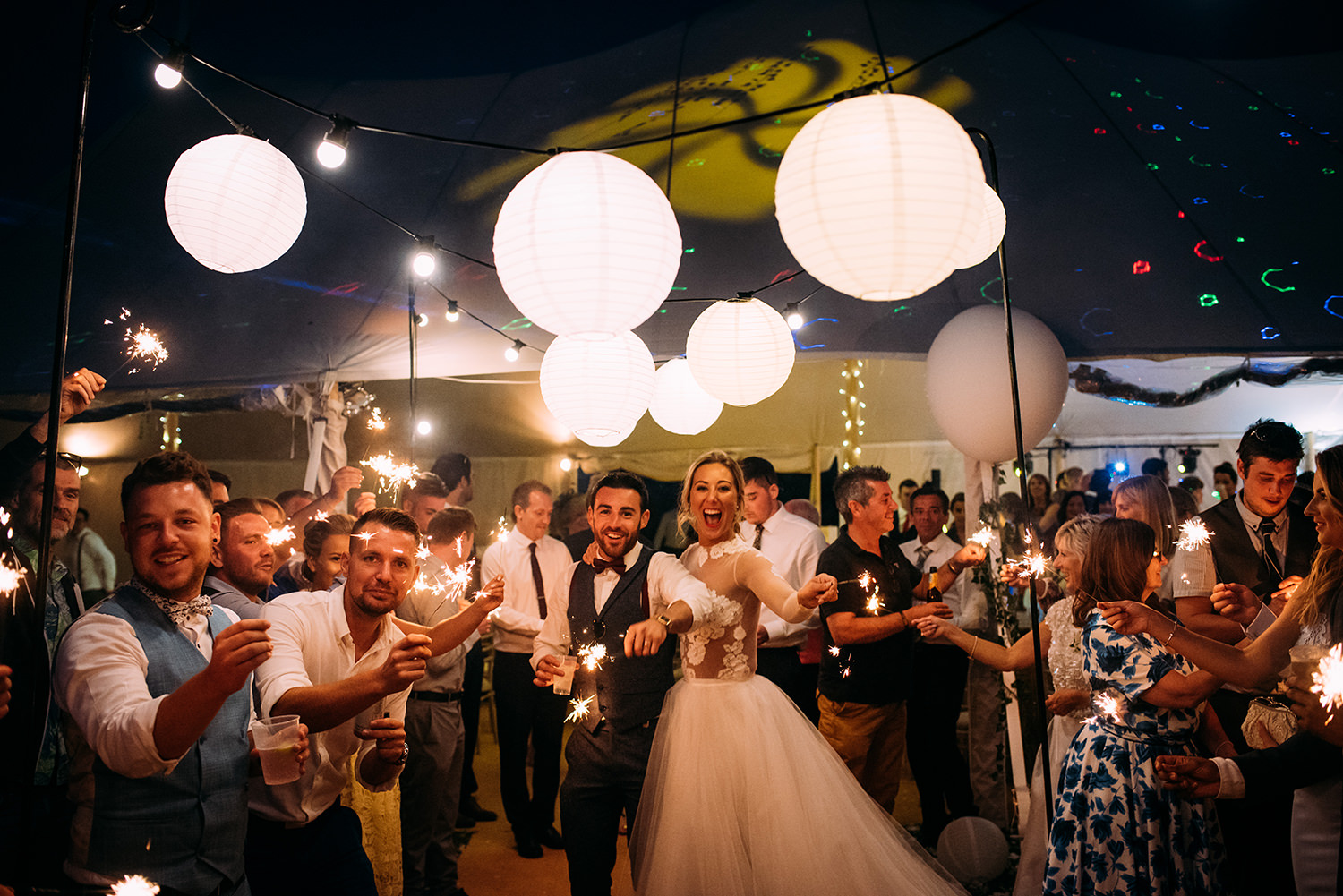  sparkler shot under the lanterns 