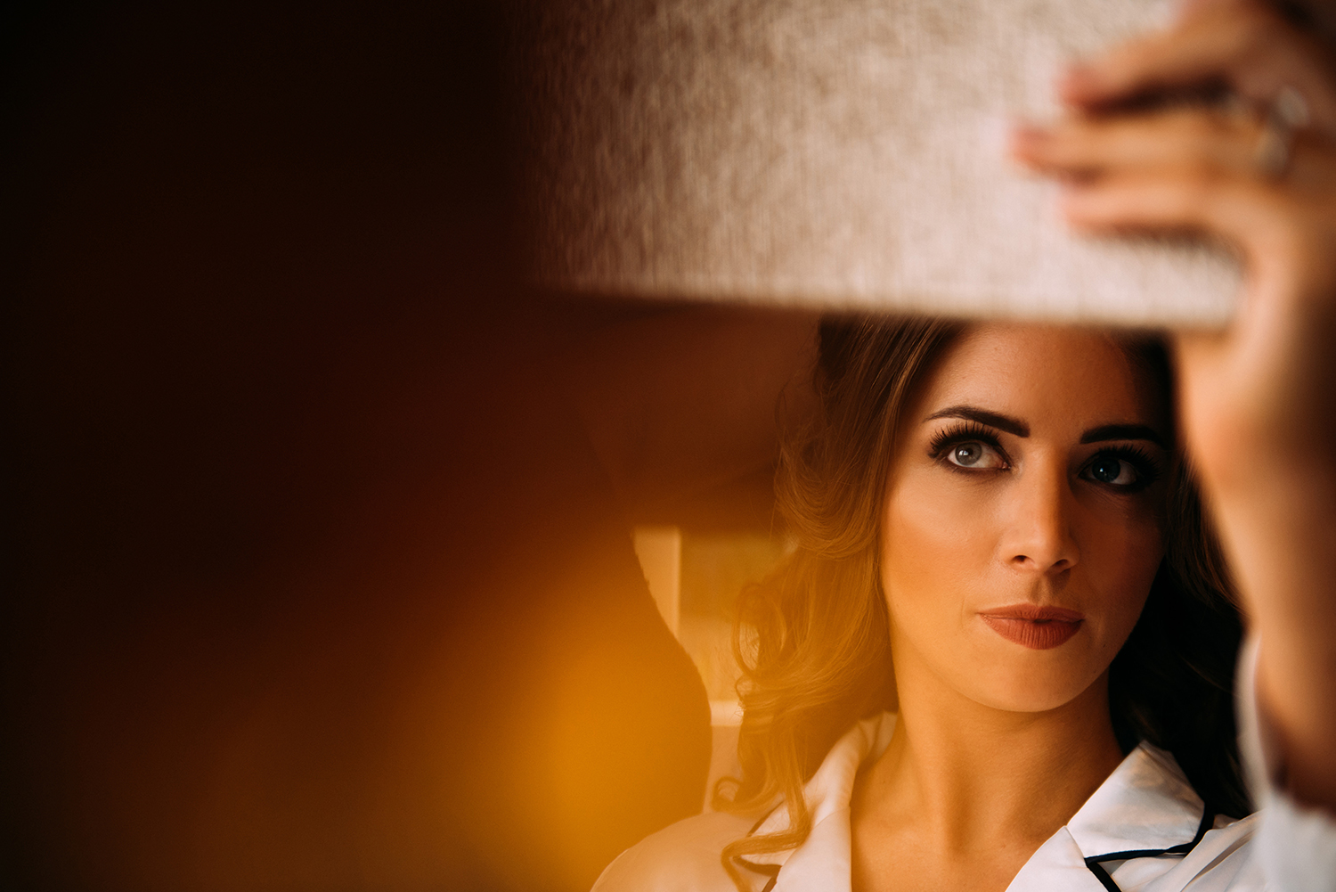 bride checking herself one last time