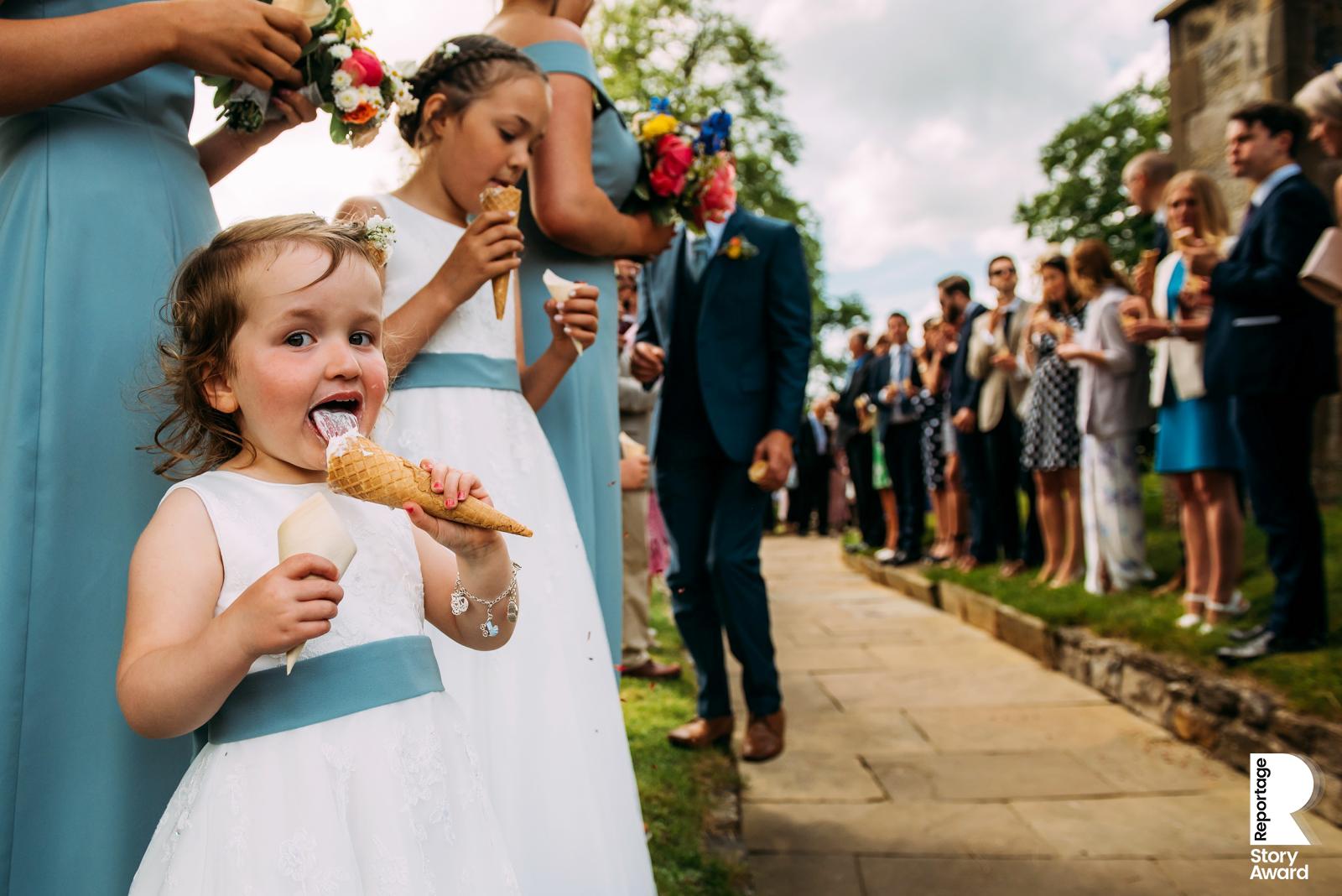 girl licking ice cream