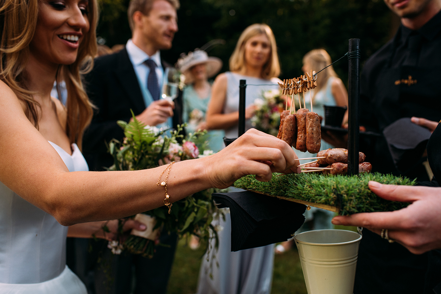 eating canapes