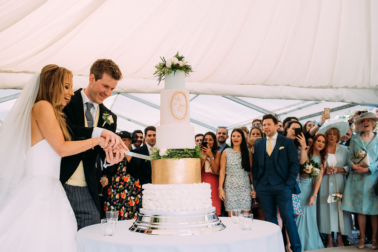 cutting the cake