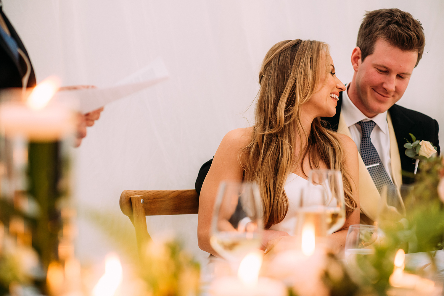  nice bride and groom moment during her fathers speech 