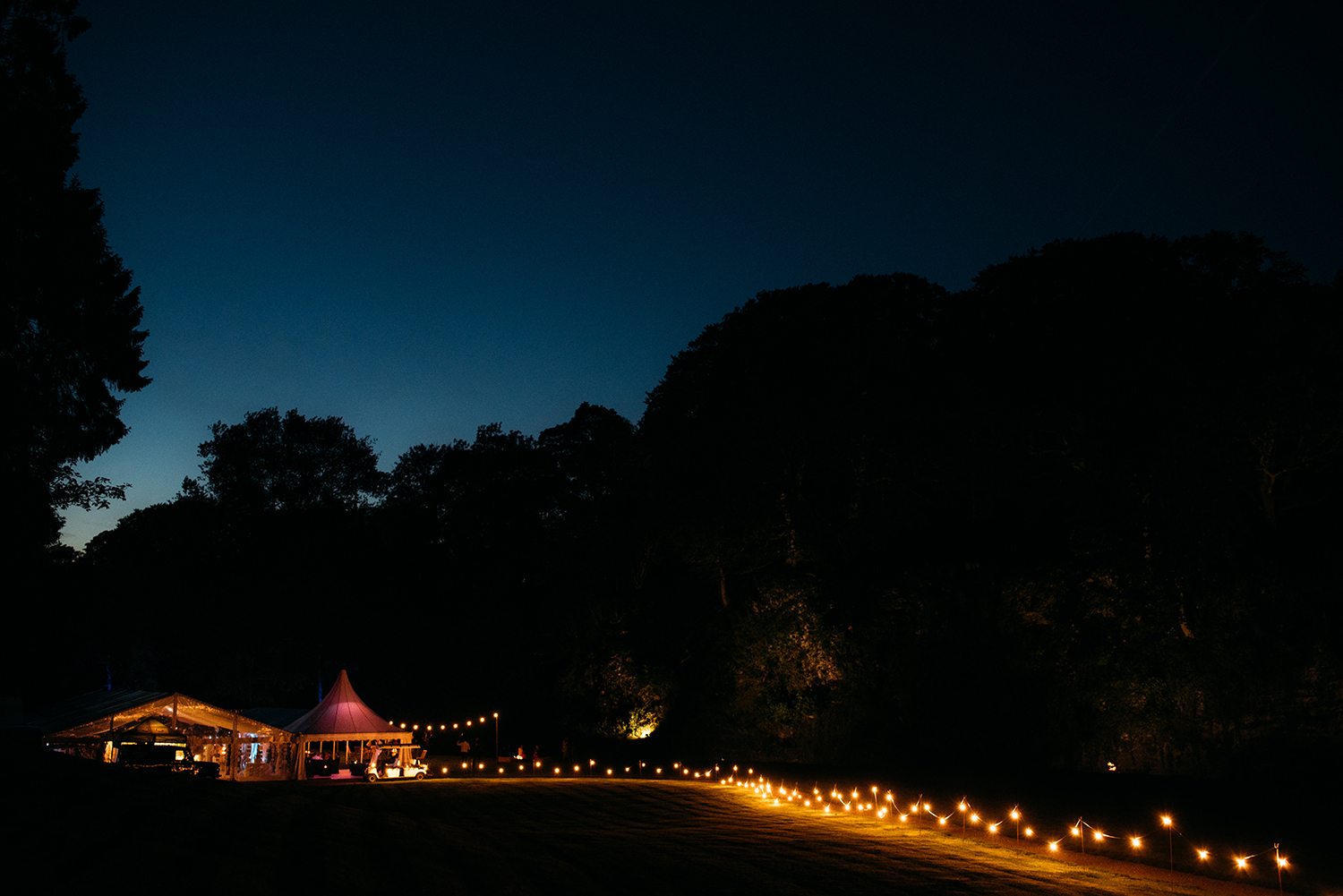 closing shot of the marquee at night