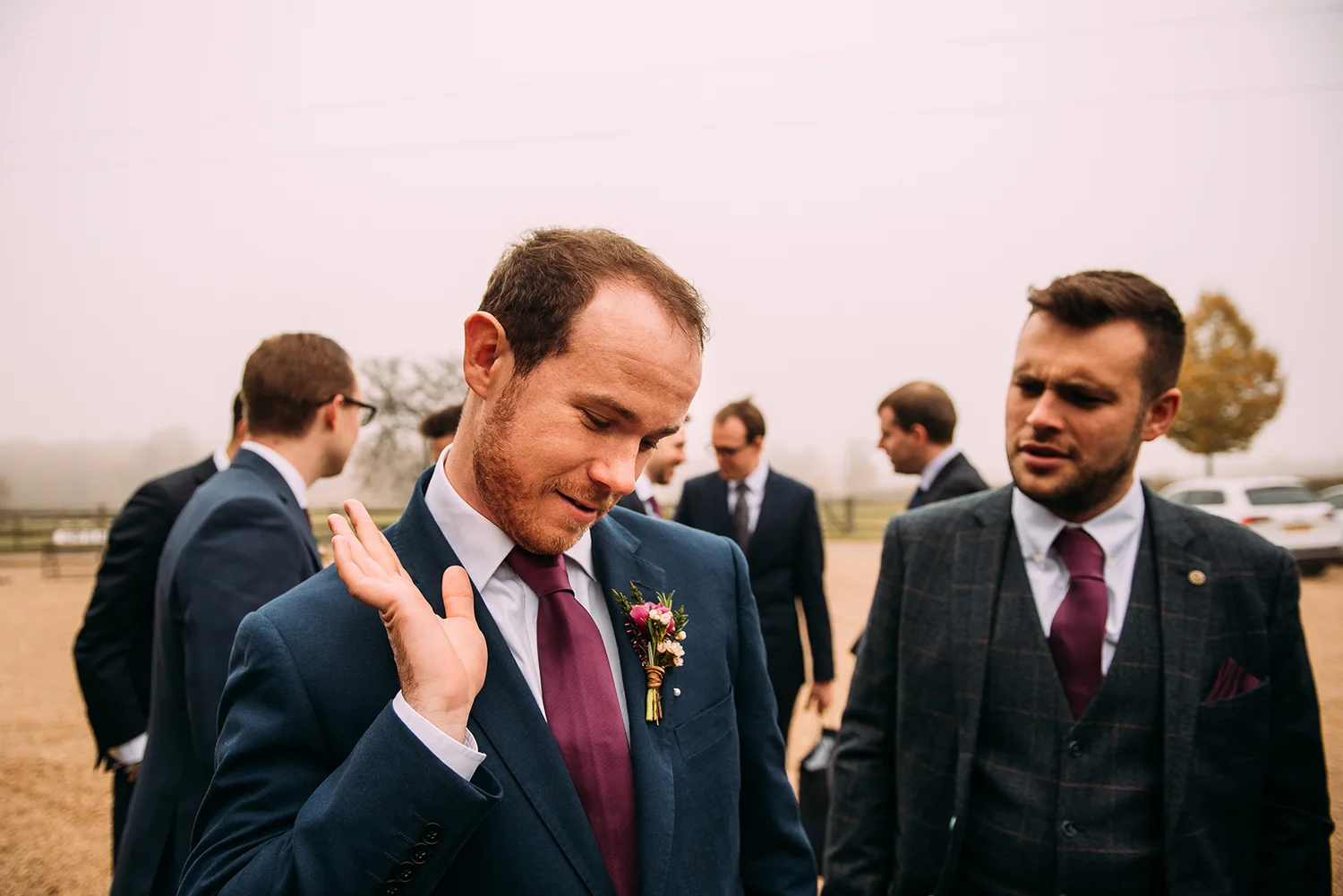 groomsmen having fun