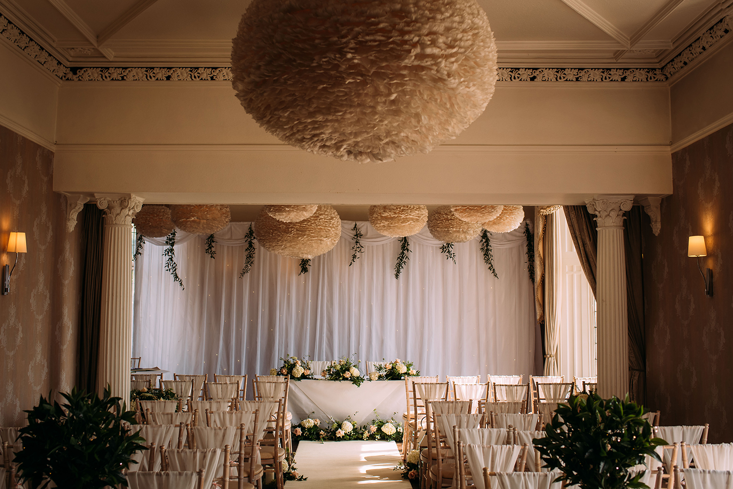 falcon manor ceremony set up