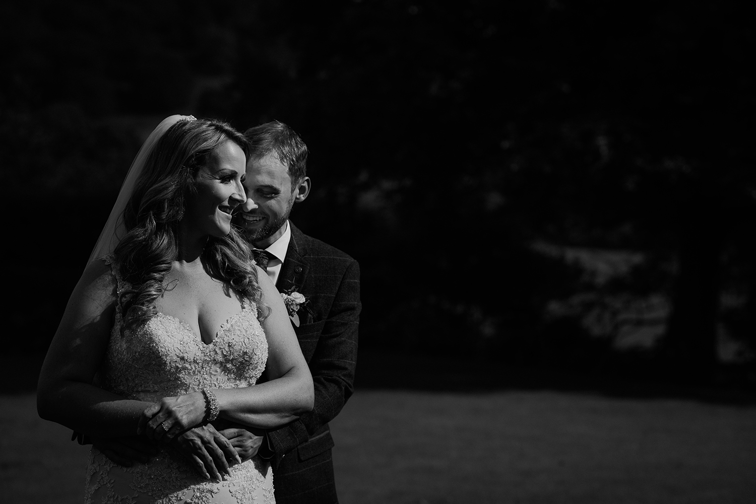 bw photo of the bride and groom