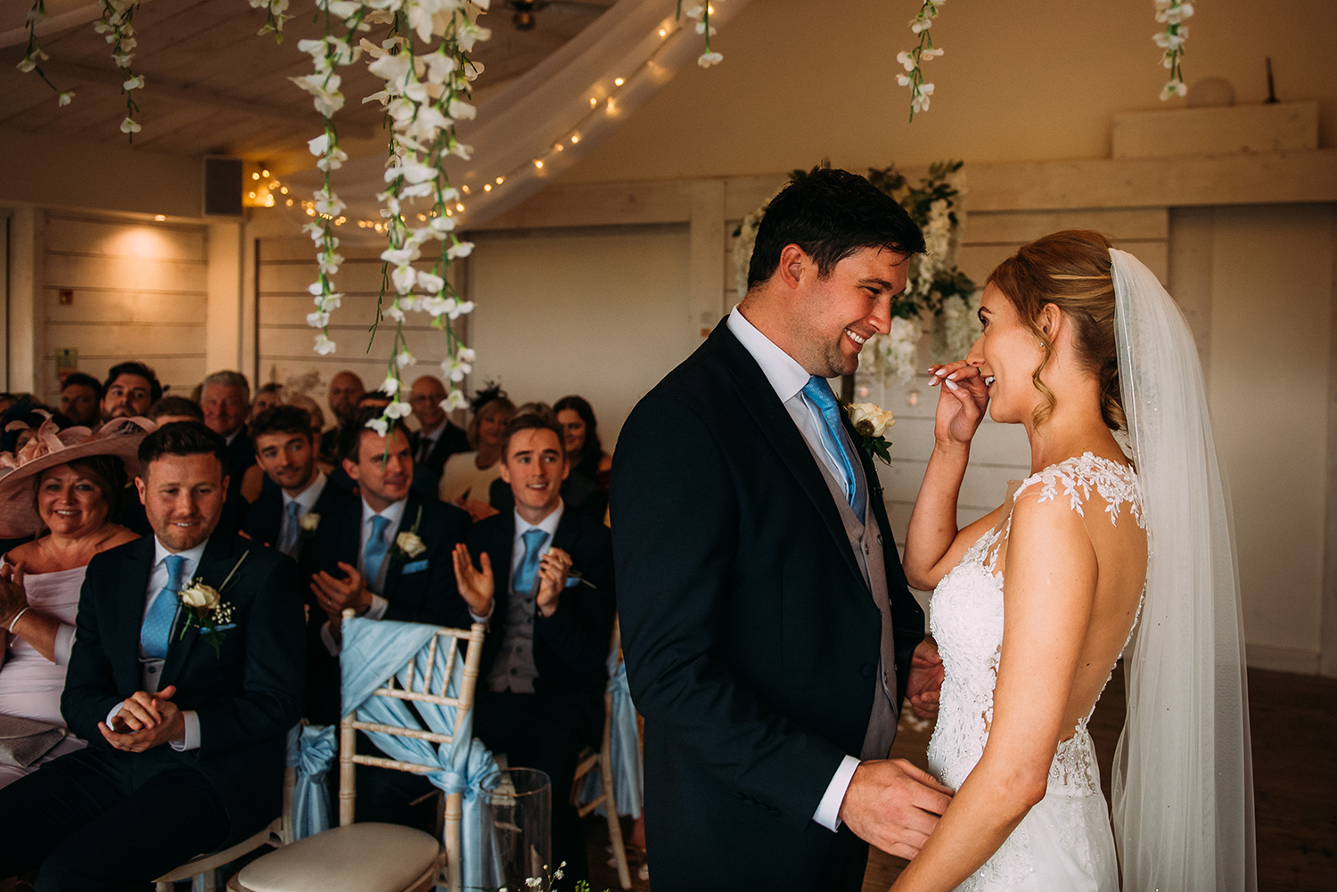 emotional bride in the ceremony