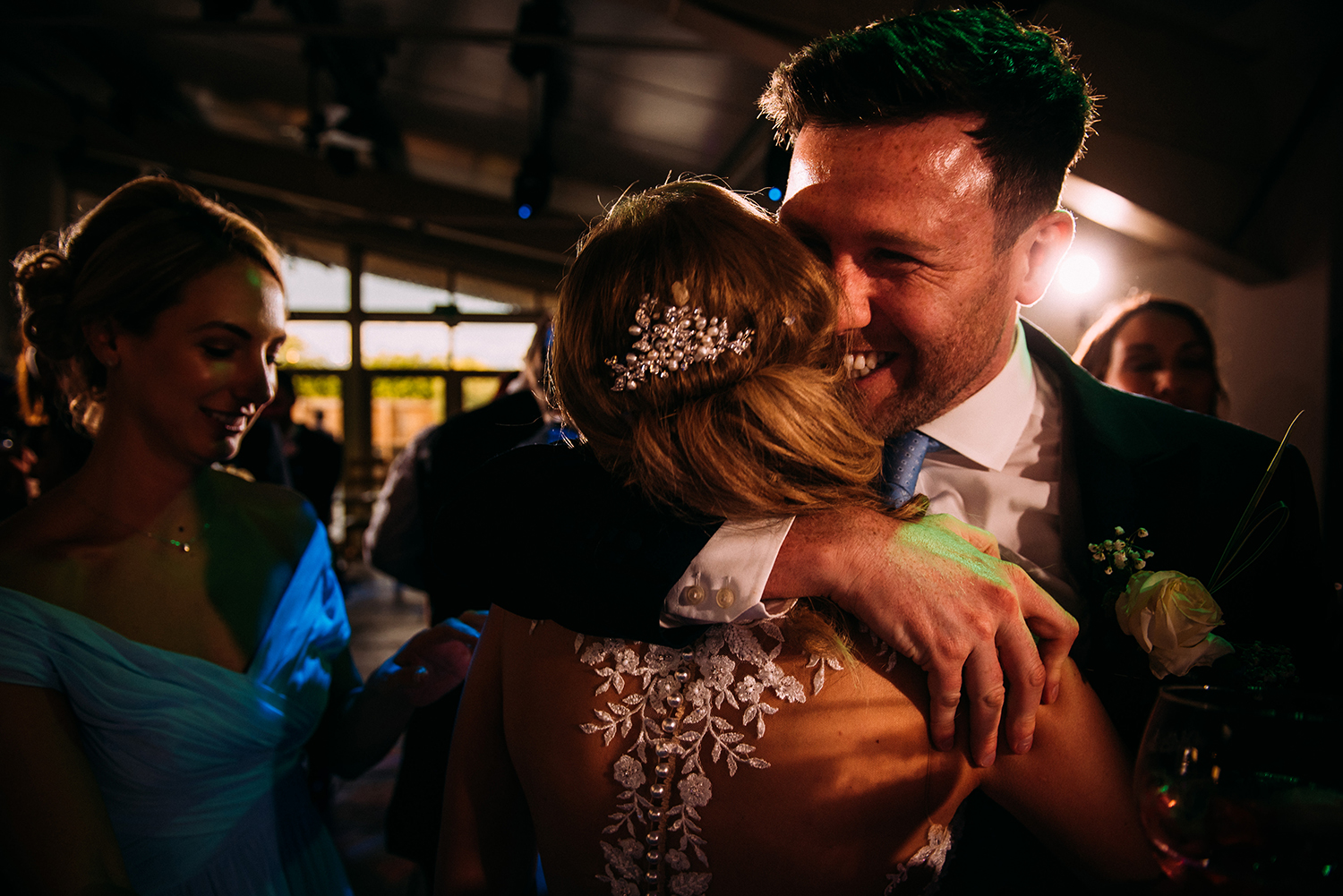 hugging on the dance floor