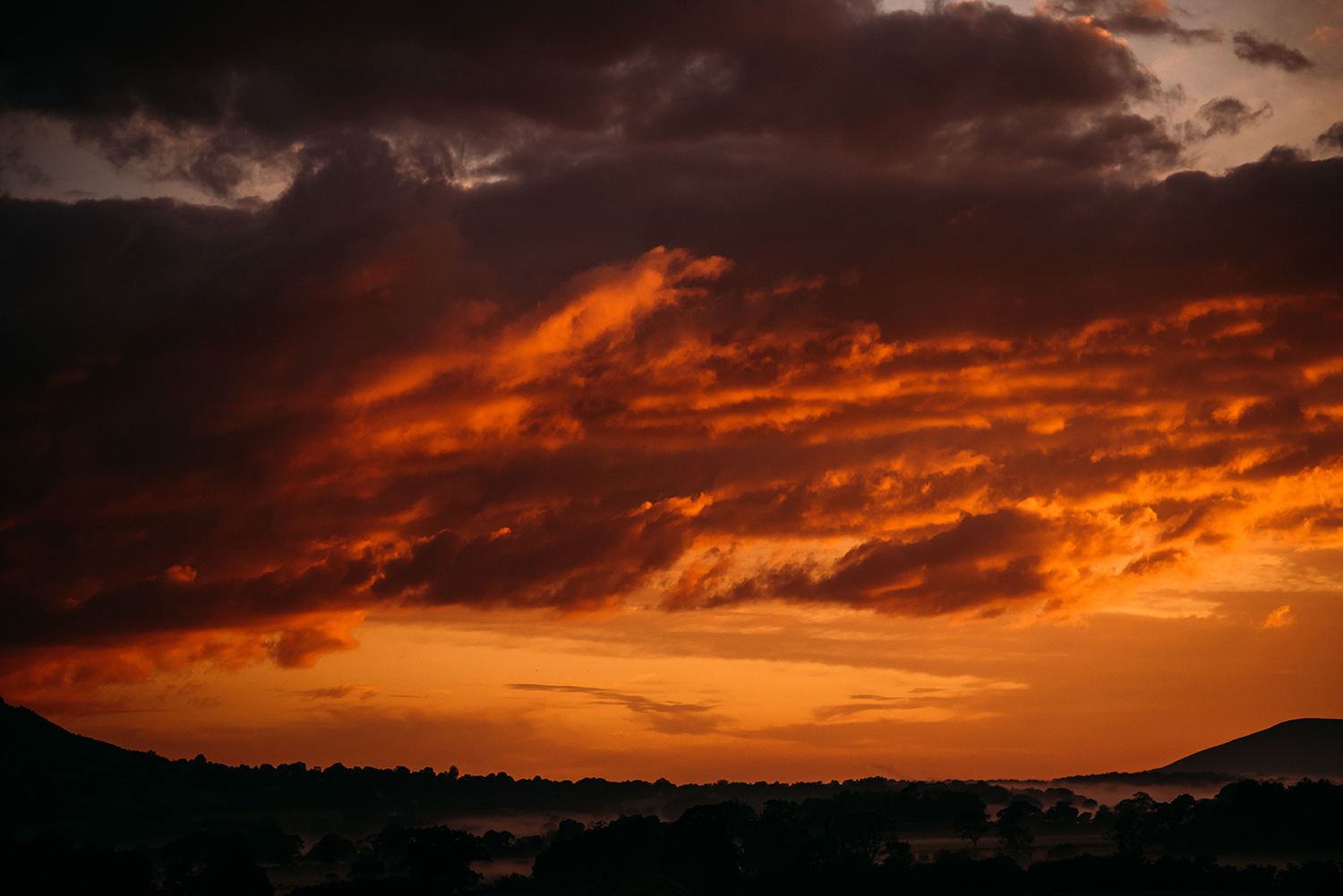 epic bright red sunset